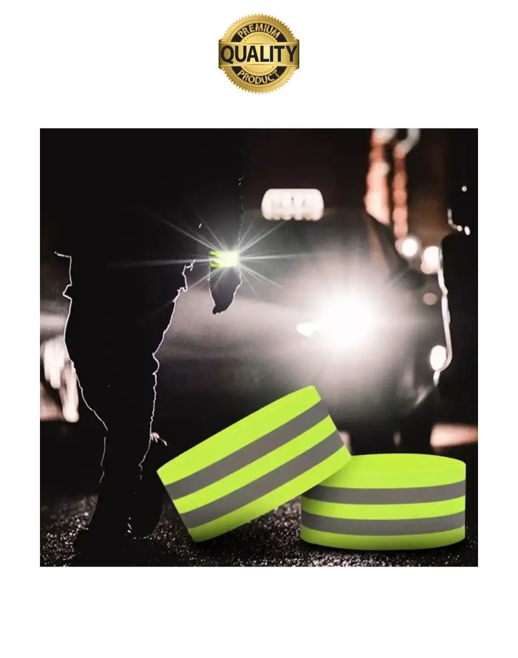 Yeşil Reflektör El Ayak Kol Bant Yansıtıcı Bandı İş Güvenliği Görünürlük Koşu Yürüyüş Bisiklet