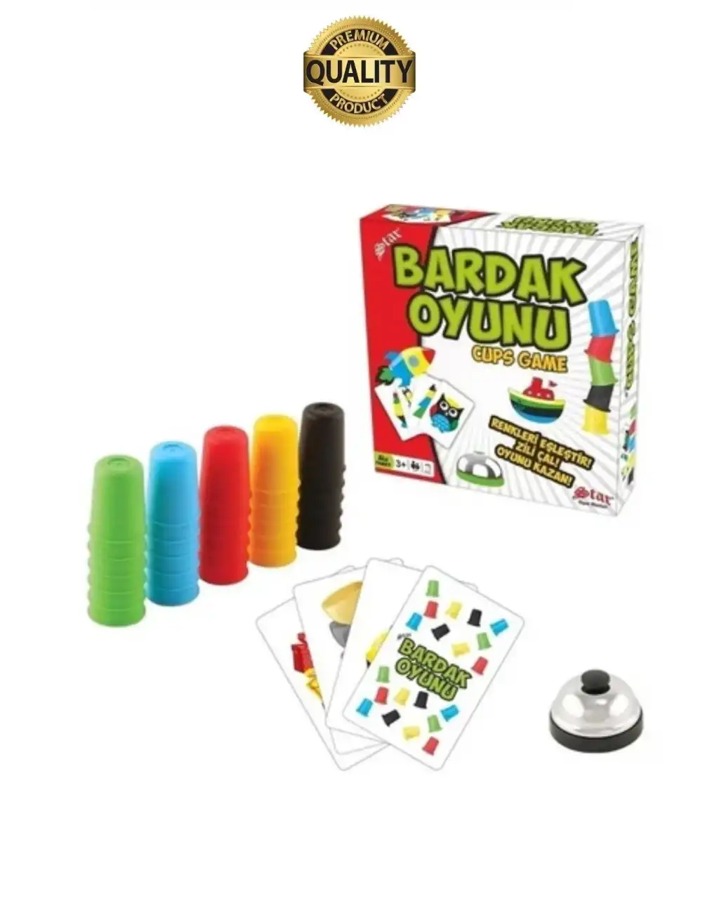 Eğitici Renk Bardak Eşleştirme Zeka Beceri Oyunu Hızlı Zili Çal Yetenek ve Grup Aktivitesi Özel Gün