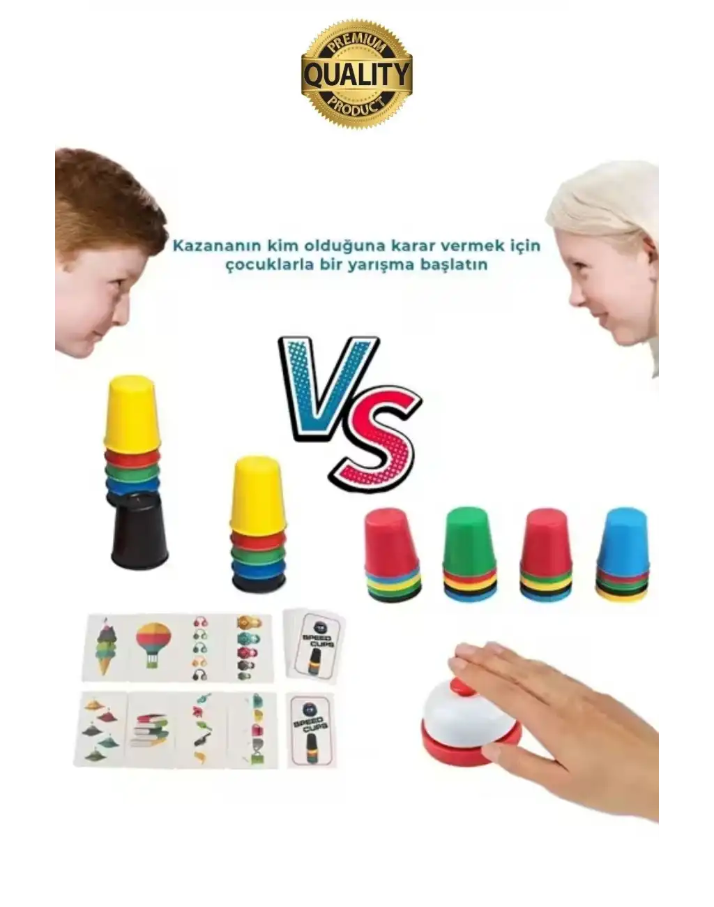 Eğitici Renk Bardak Eşleştirme Zeka Beceri Oyunu Hızlı Zili Çal Yetenek ve Grup Aktivitesi Özel Gün