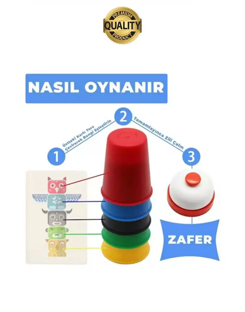 Eğitici Renk Bardak Eşleştirme Zeka Beceri Oyunu Hızlı Zili Çal Yetenek ve Grup Aktivitesi Özel Gün