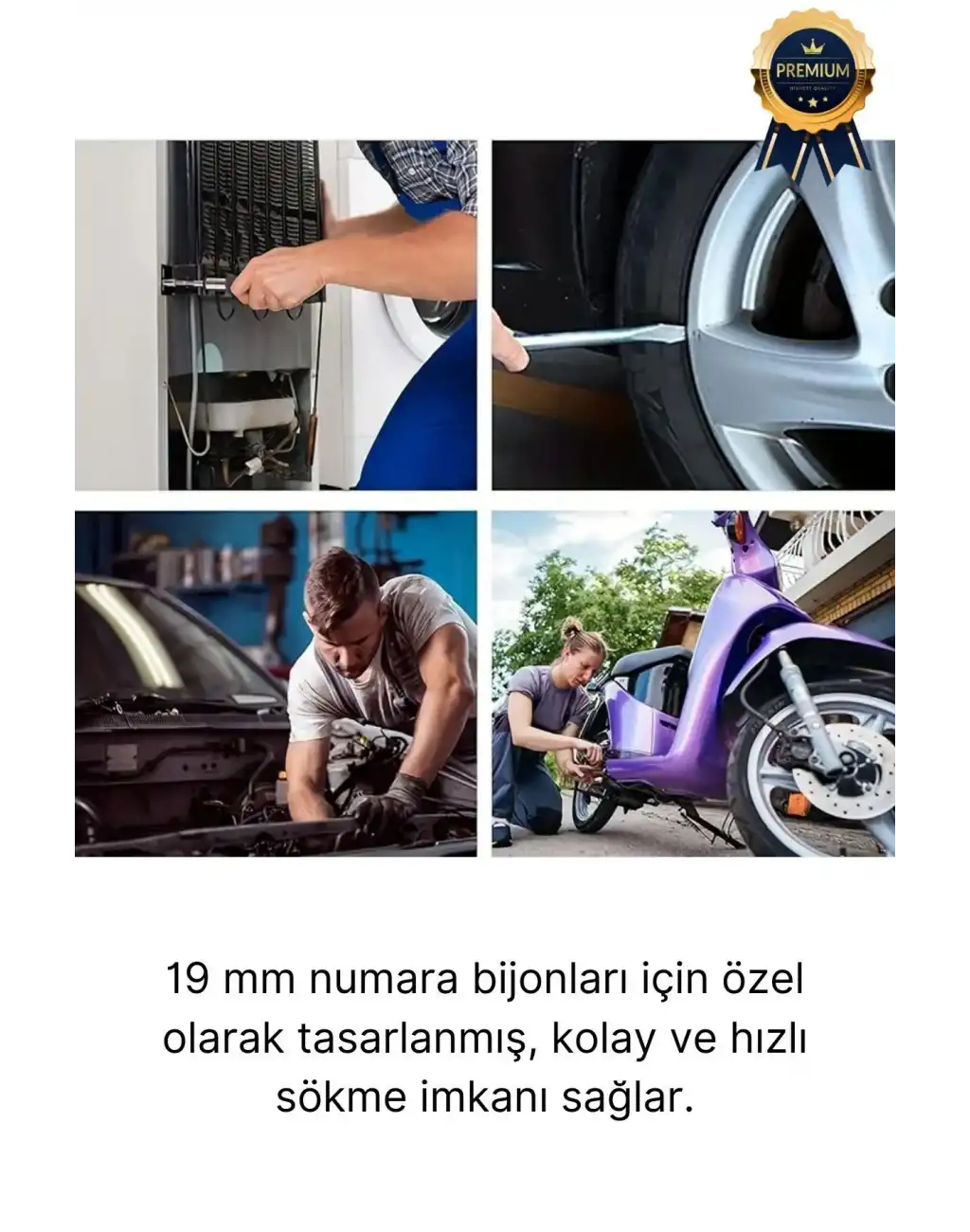 Yüksek Kalite Garantili İstavroz Çelik Nikelajlı 19mm Numara Tek Kol Pipo L Bijon Sökme Anahtarı