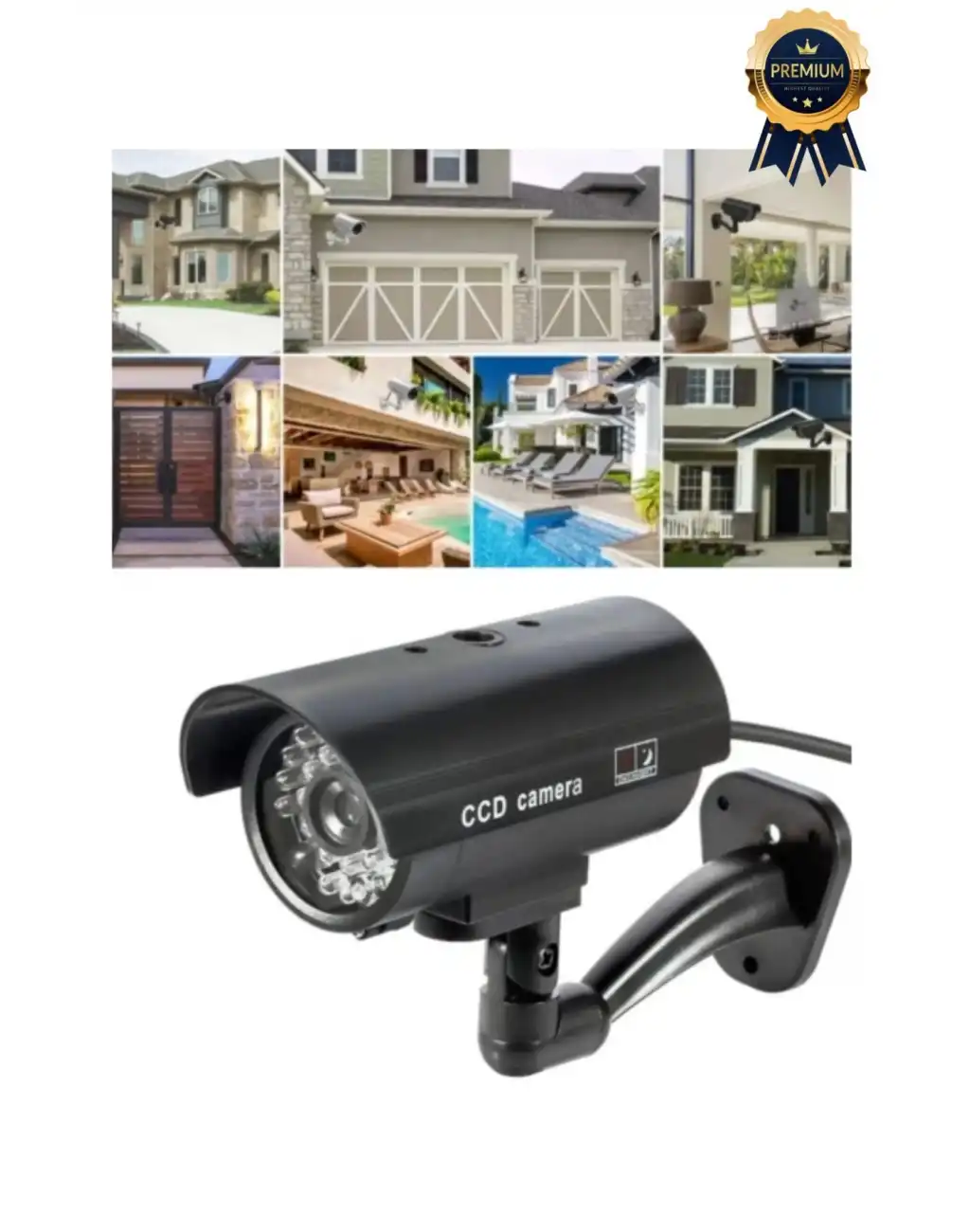 Gece Görüşlü Pilli Kırmızı Ledli Su Geçirmez Ev Bahçe İş Yeri Ofis Caydırıcı Güvenlik Kamerası