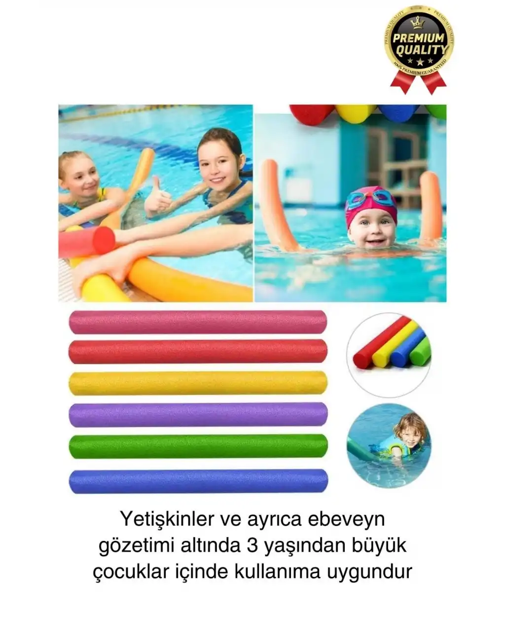 Renkli Dayanıklı Deniz Havuz Yüzme Makarnası Tatil Yüzücü Batmayan Sosis Köpüğü Yardımcı 1 Adet