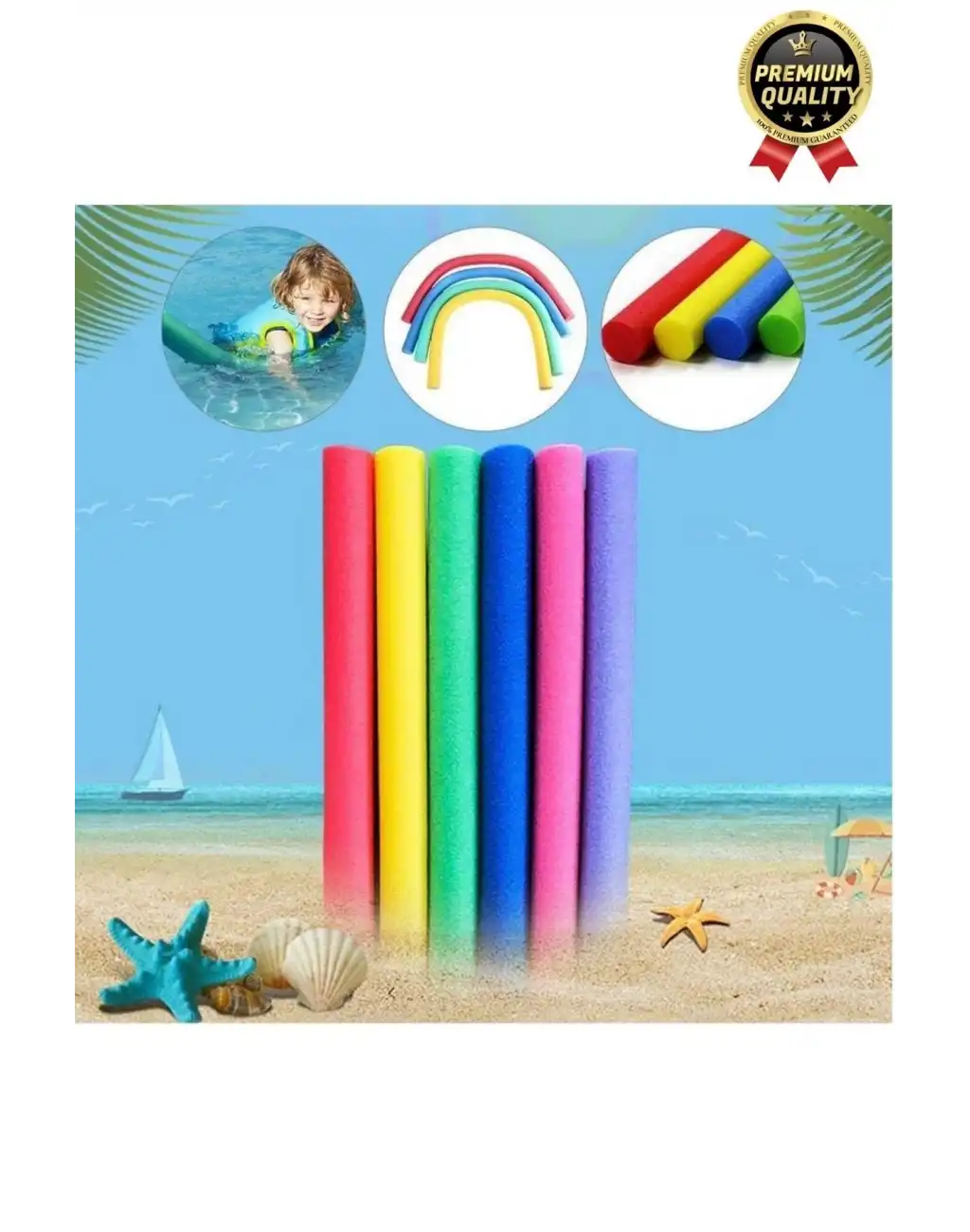 Renkli Dayanıklı Deniz Havuz Yüzme Makarnası Tatil Yüzücü Batmayan Sosis Köpüğü Yardımcı 1 Adet