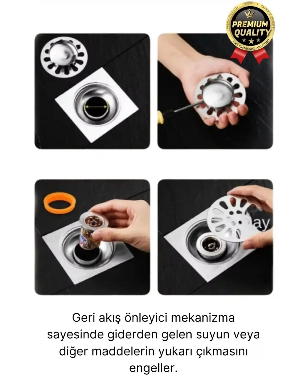 Özel Üretim Banyo Mutfak Küvet DN40-DN50 Borularıyla Uyumlu Koku ve Geri Akış Önleyici Gider Aparatı