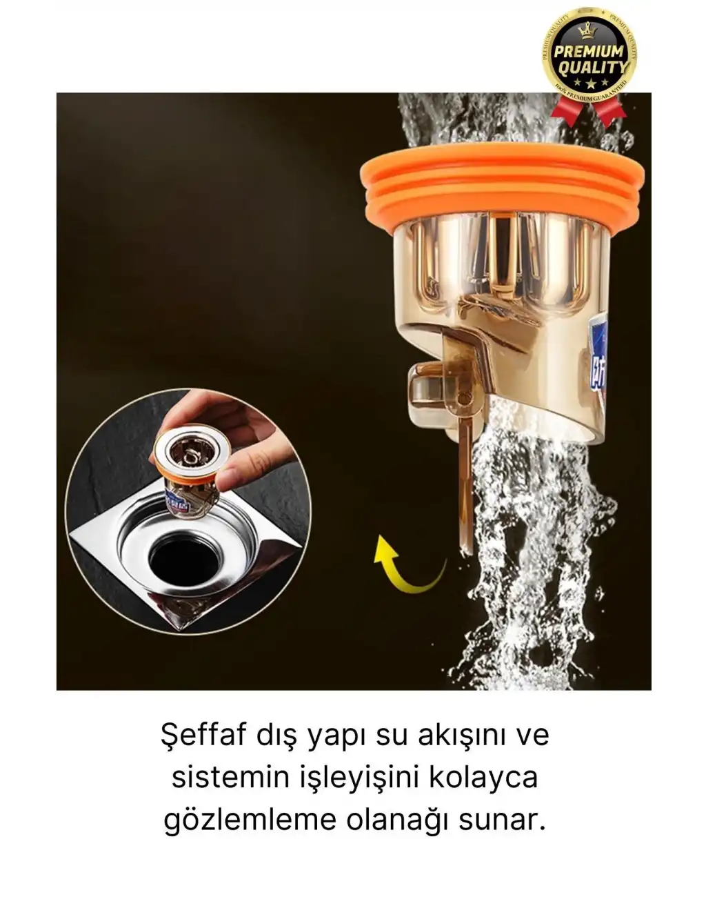 Özel Üretim Banyo Mutfak Küvet DN40-DN50 Borularıyla Uyumlu Koku ve Geri Akış Önleyici Gider Aparatı