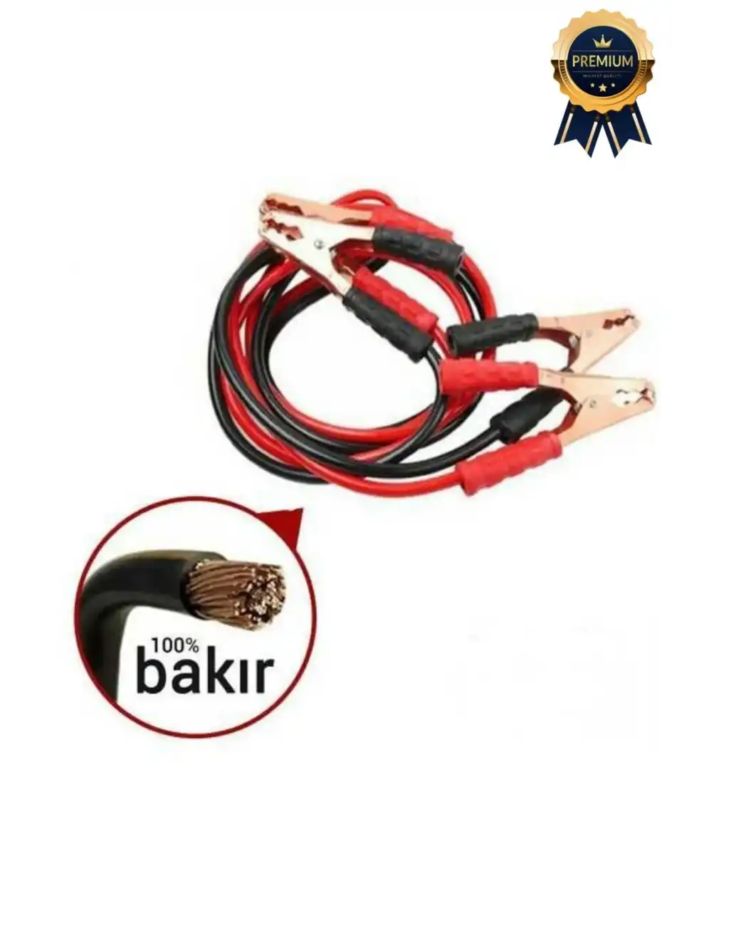 Çantalı %100 Bakır Kalın Kablo ve Hızlı Şarj Güçlü 1200 Amper Oto Araç Akü Şarj Takviye Kablosu 2m