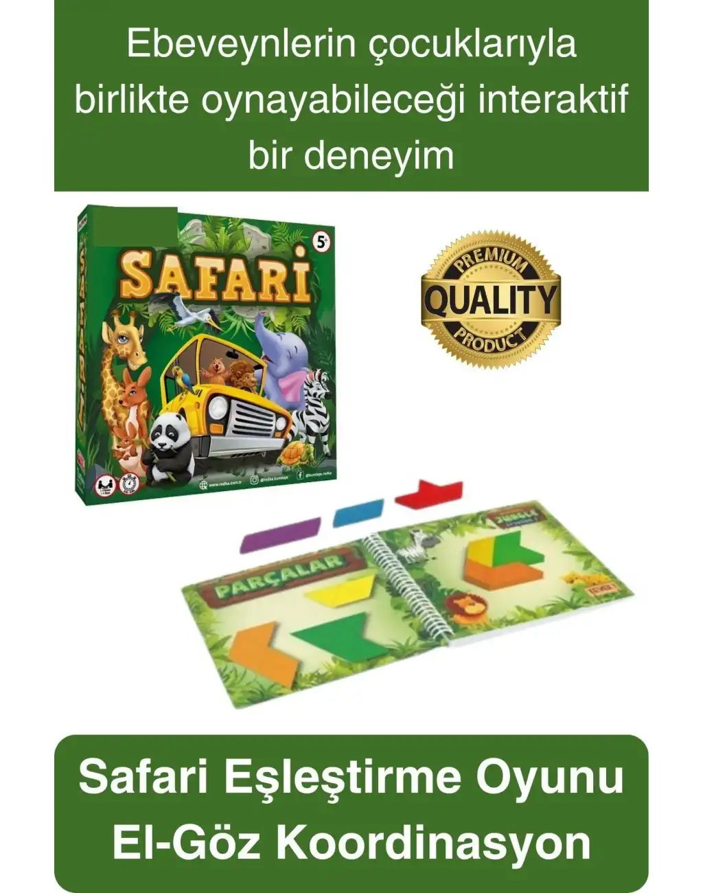 Safari Eşleştirme Dikkat Oyunu El Beceri Temel Motor Gelişim Öğretici Eğitici Kutulu Zeka Oyunu