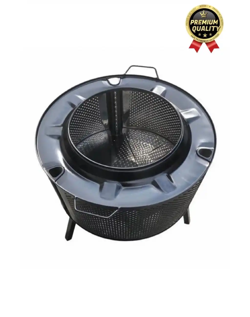 Premium Dekoratif Estetik Şık Taşınabilir Ayaklı Isıya Dayanıklı Bahçe Şöminesi Ateş Kovası Çukuru