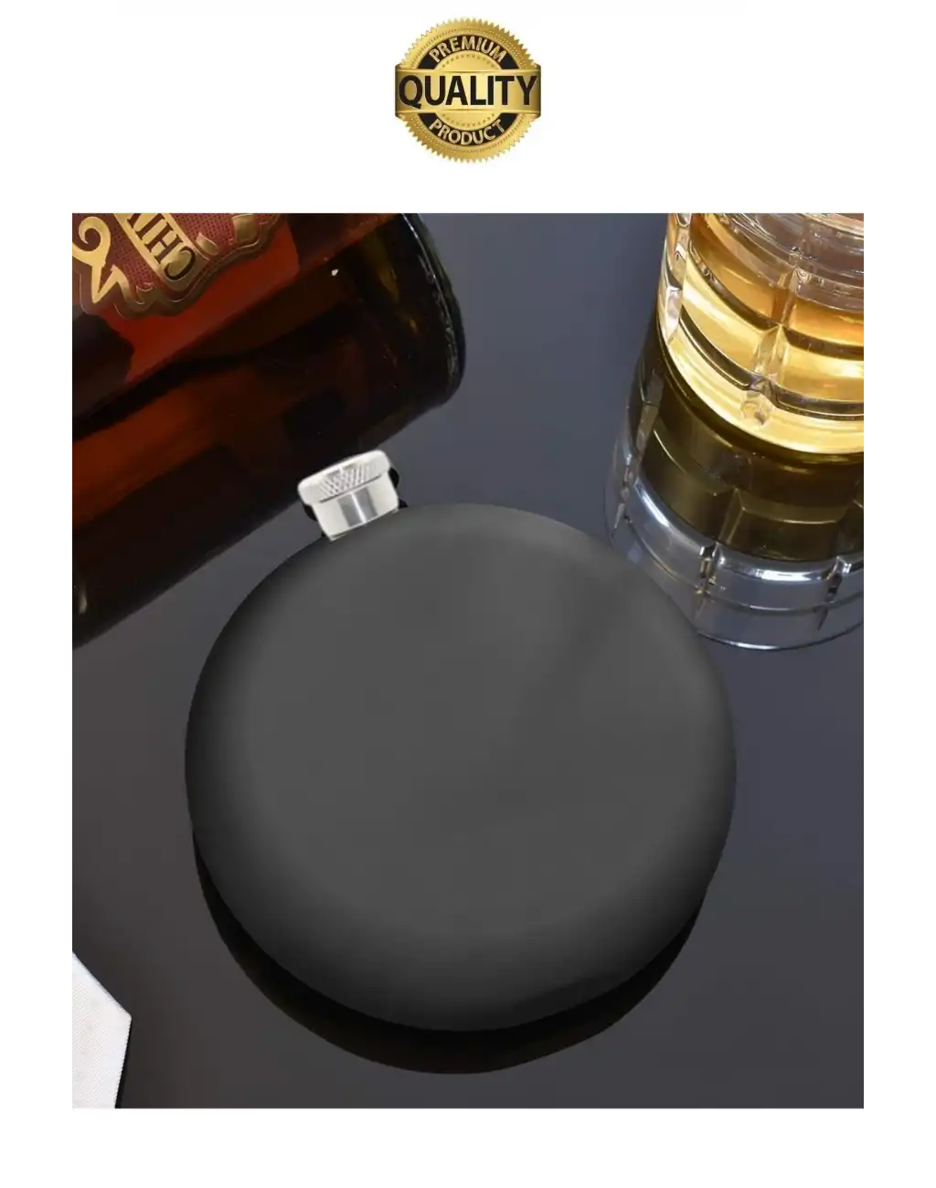 Limited Edition 8 Oz Siyah Paslanmaz Çelik Sızdırmaz Alkol İçecek Kamp Cep Su Matarası Dayanıklı