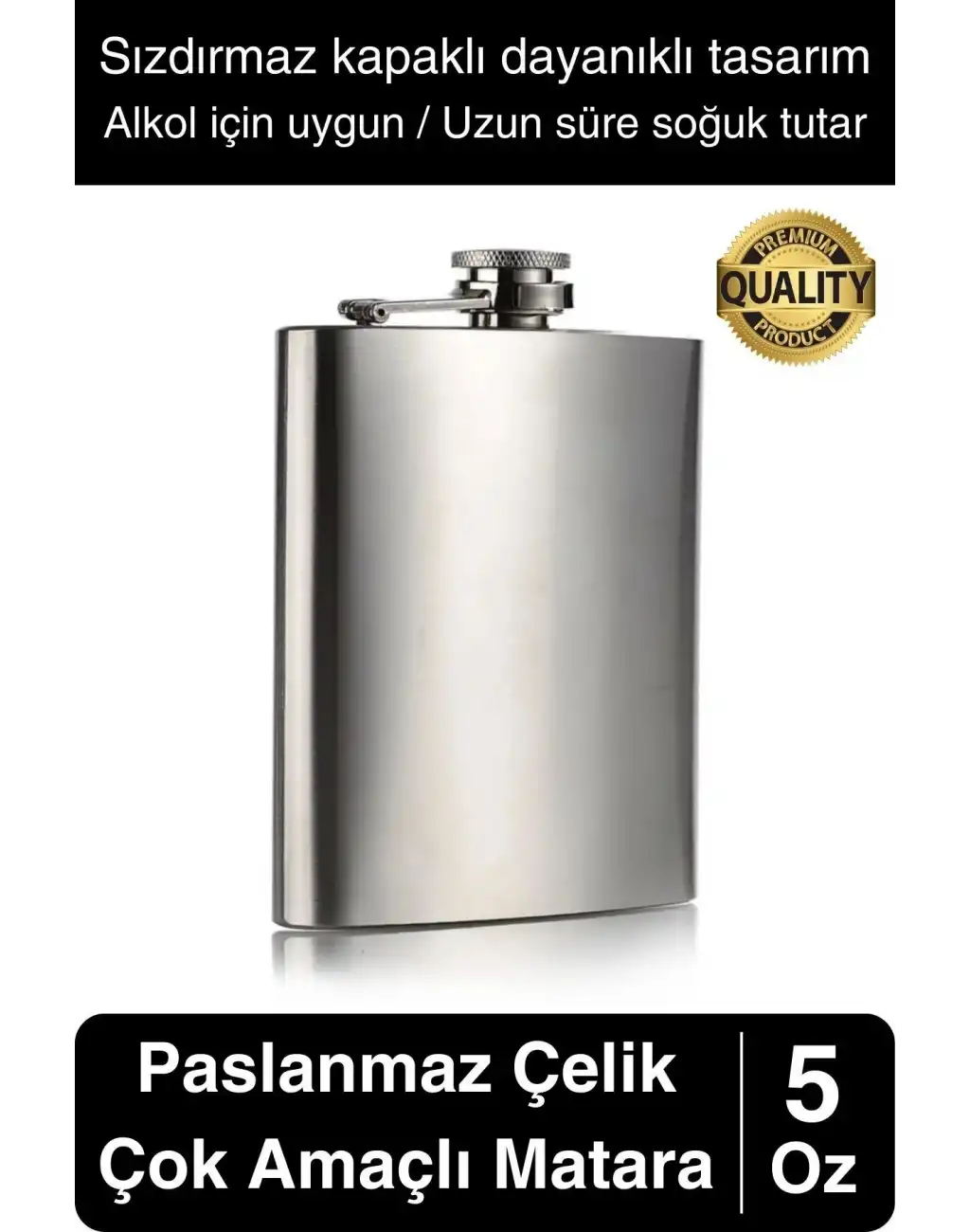 Limited Edition Sızdırmaz Paslanmaz Çelik 5 Oz Alkol Sıvı İçecek Kamp Cep Su Matarası Dayanıklı