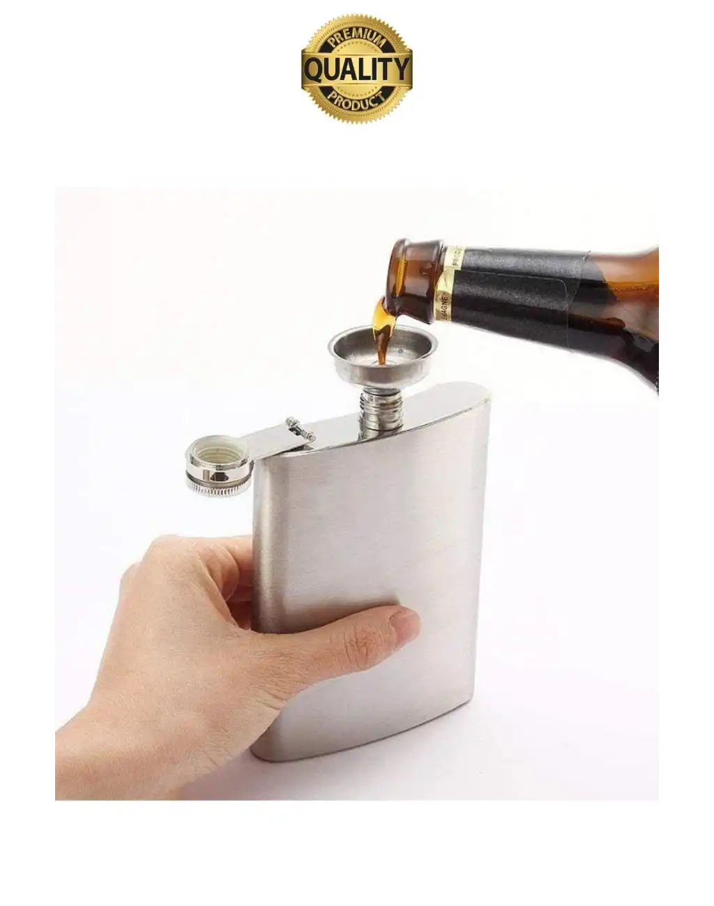 Sızdırmaz Paslanmaz Çelik 8 Oz Alkol Sıvı İçecek Kamp Cep Su Matarası Dayanıklı