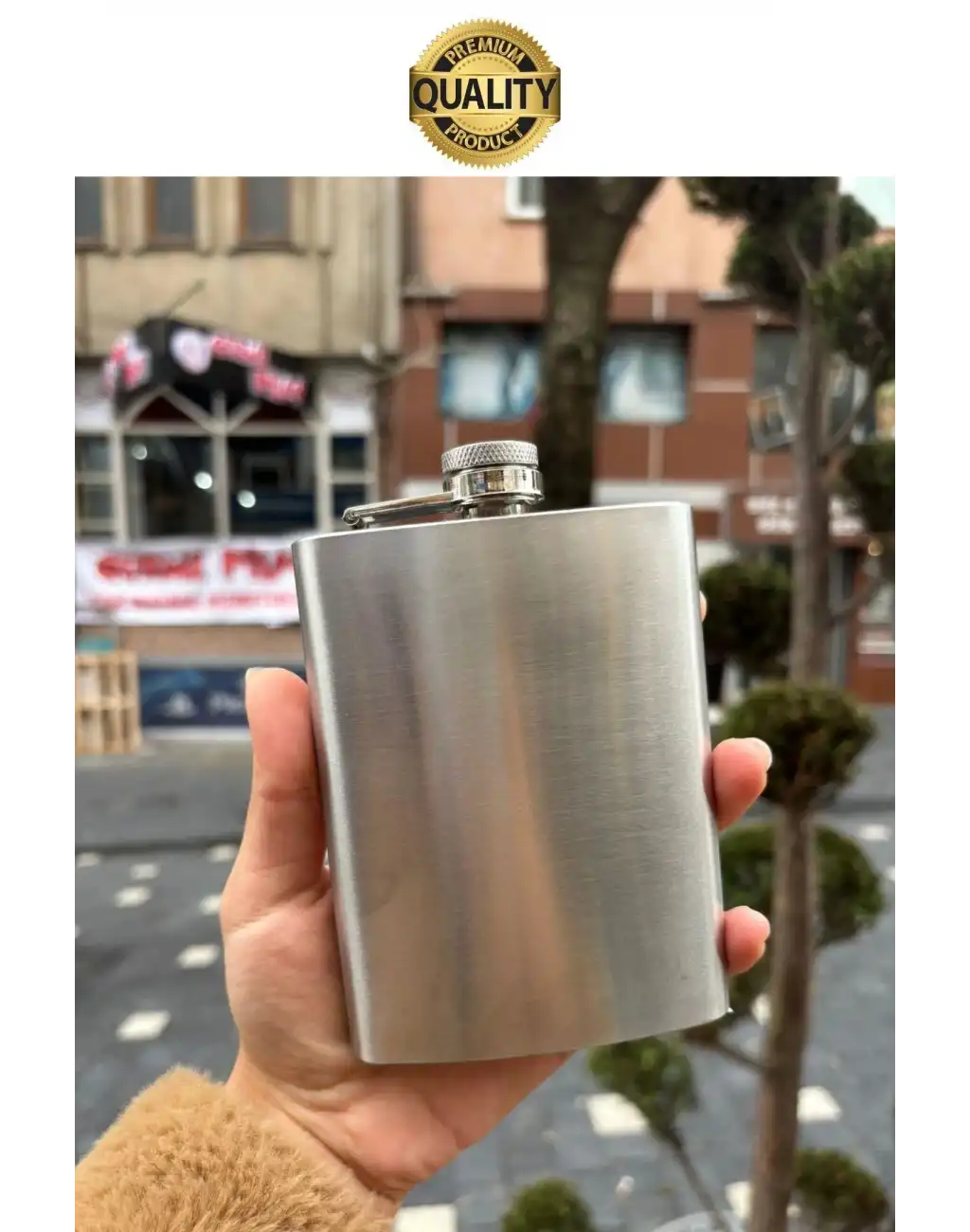 Sızdırmaz Paslanmaz Çelik 8 Oz Alkol Sıvı İçecek Kamp Cep Su Matarası Dayanıklı