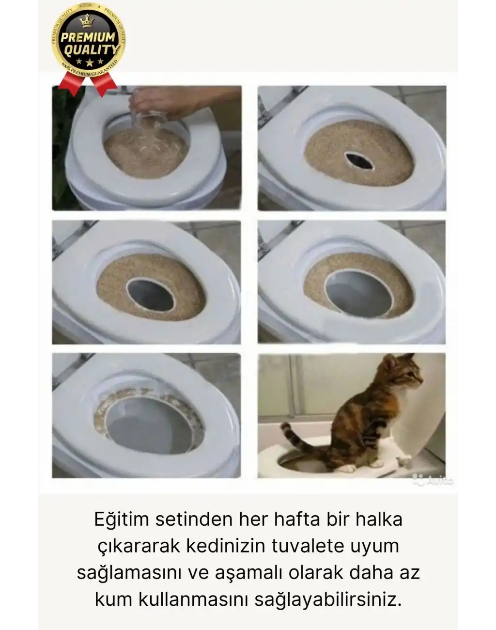 Kolay Kullanım Hijyenik Pratik Kum Kabı Yavru Yetişkin Kedi Wc Tuvalet Alıştırma Klozet Eğitim Seti