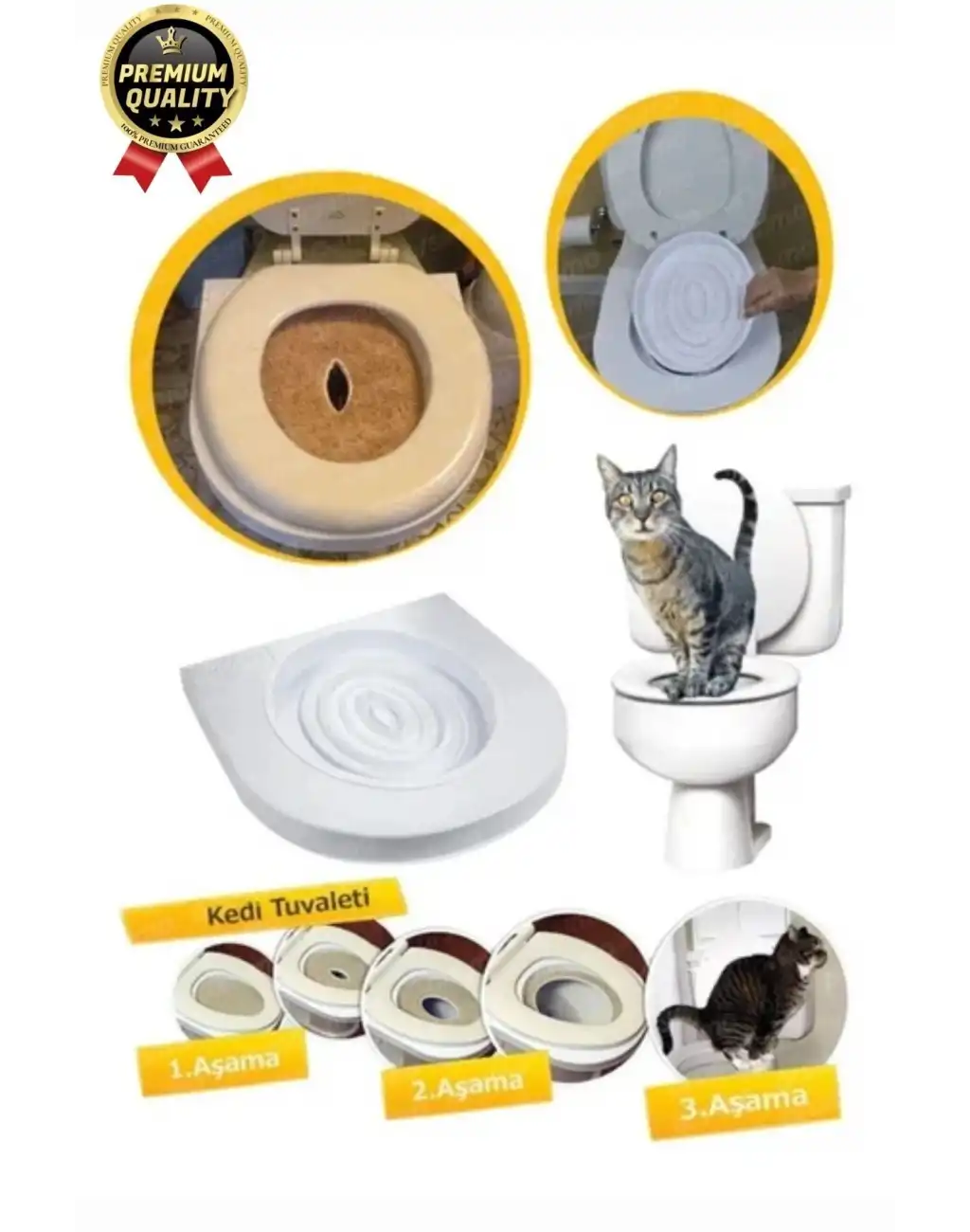 Kolay Kullanım Hijyenik Pratik Kum Kabı Yavru Yetişkin Kedi Wc Tuvalet Alıştırma Klozet Eğitim Seti