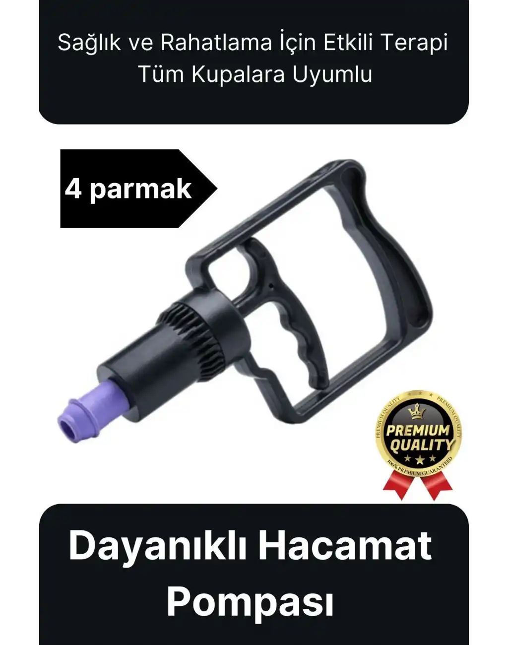 Kaliteli Dayanıklı Tüm Kupalara Uyumlu Islak Kuru Kullanım 4 Parmak Hacamat Çekme Vakum Pompası