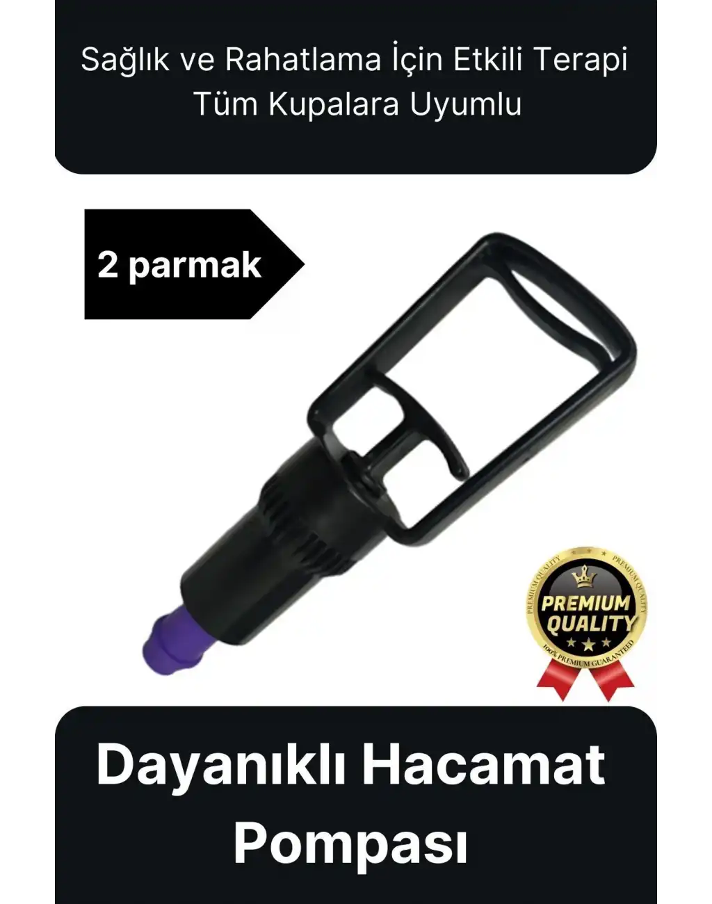 Kaliteli Dayanıklı Tüm Kupalara Uyumlu Islak Kuru Kullanım 2 Parmak Hacamat Çekme Vakum Pompası