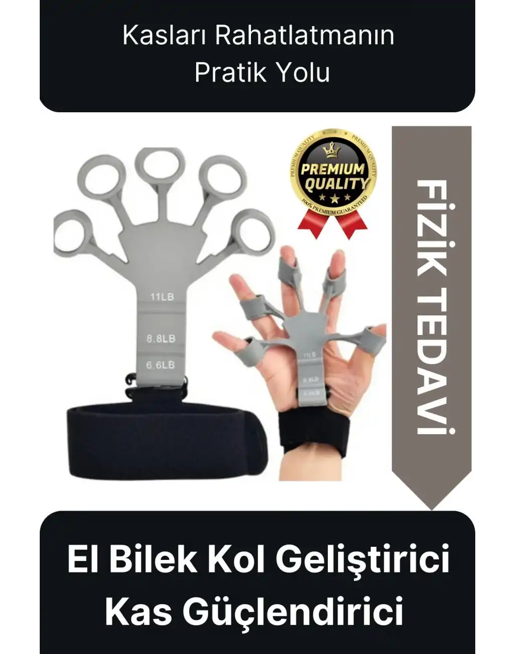 Pratik Silikon El Bilek Parmak Kol Kas Güçlendirici Geliştirici Fizik Tedavi Egzersiz Lastik Kayışı