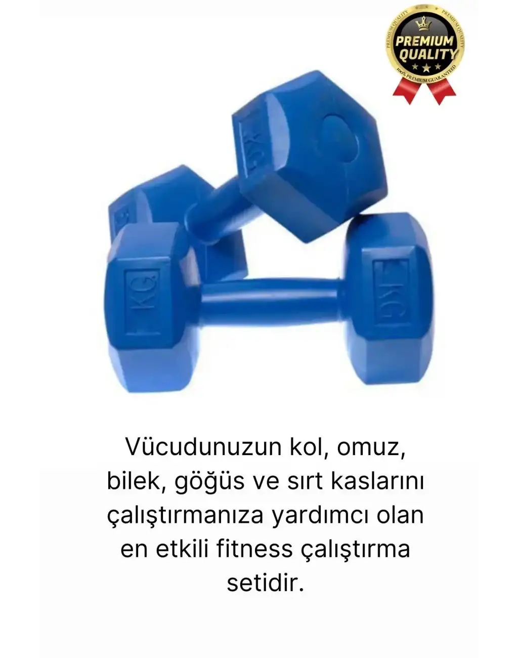 Premium Kalite Fitness Spor Egzersiz Vücut Kas Geliştirme Mavi 4 Kg Dambıl Ağırlık Seti - 2 Adet
