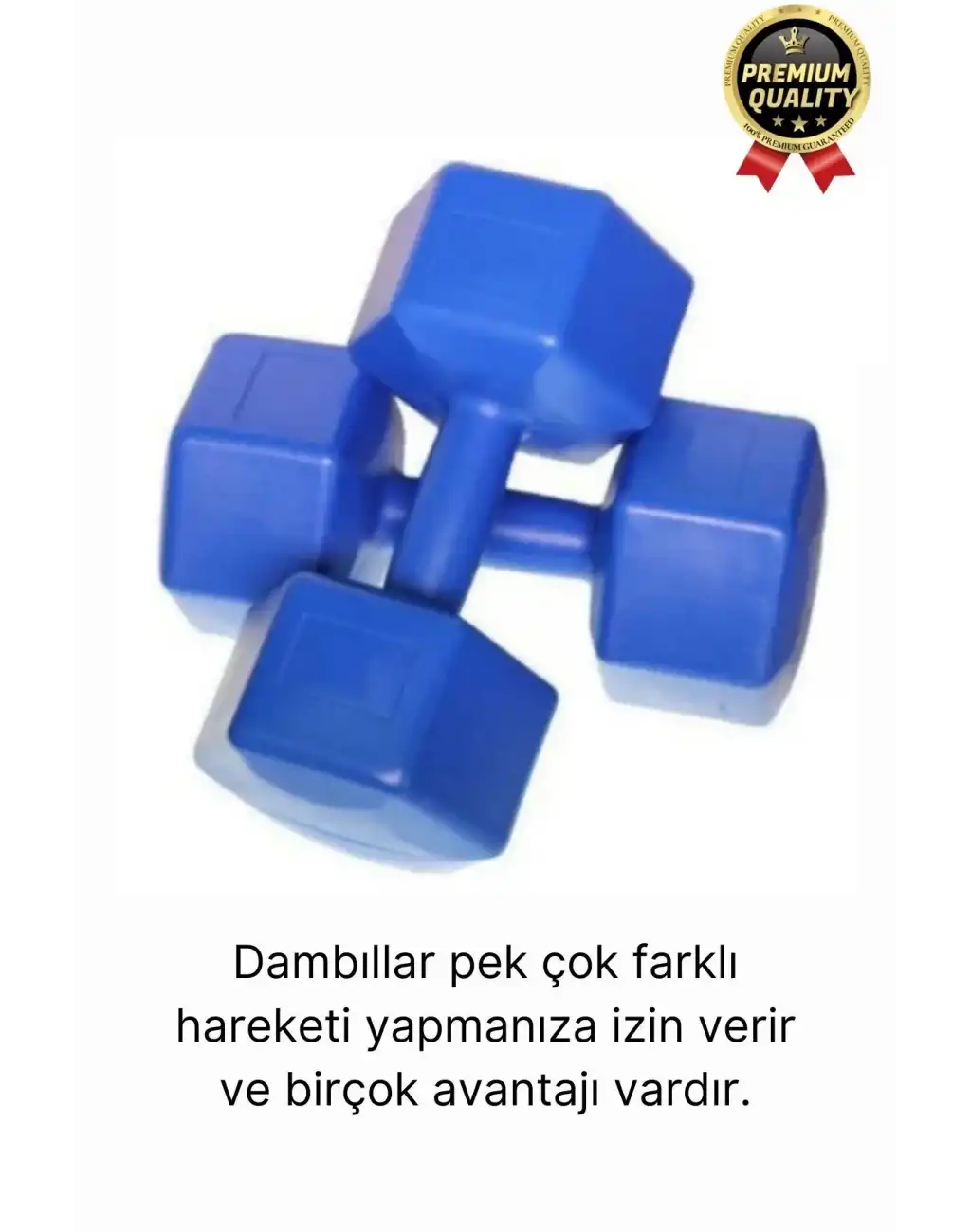 Premium Kalite Fitness Spor Egzersiz Vücut Kas Geliştirme Mavi 5 Kg Dambıl Ağırlık Seti - 2 Adet