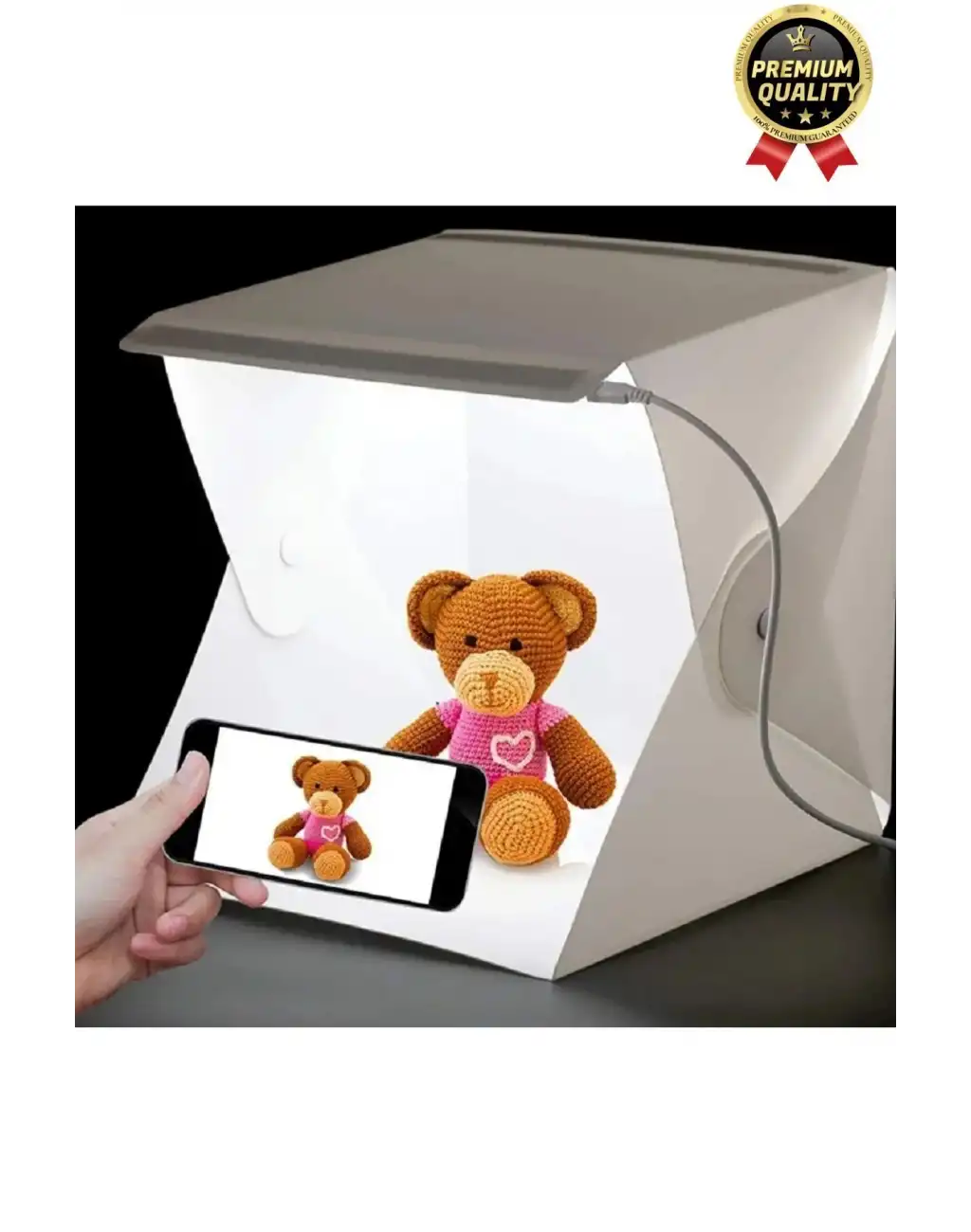 Çok Amaçlı Portatif Taşınabilir Beyaz Led Işıklı Pratik Mini Fon Fotoğraf Stüdyosu Ürün Çekim Çadırı