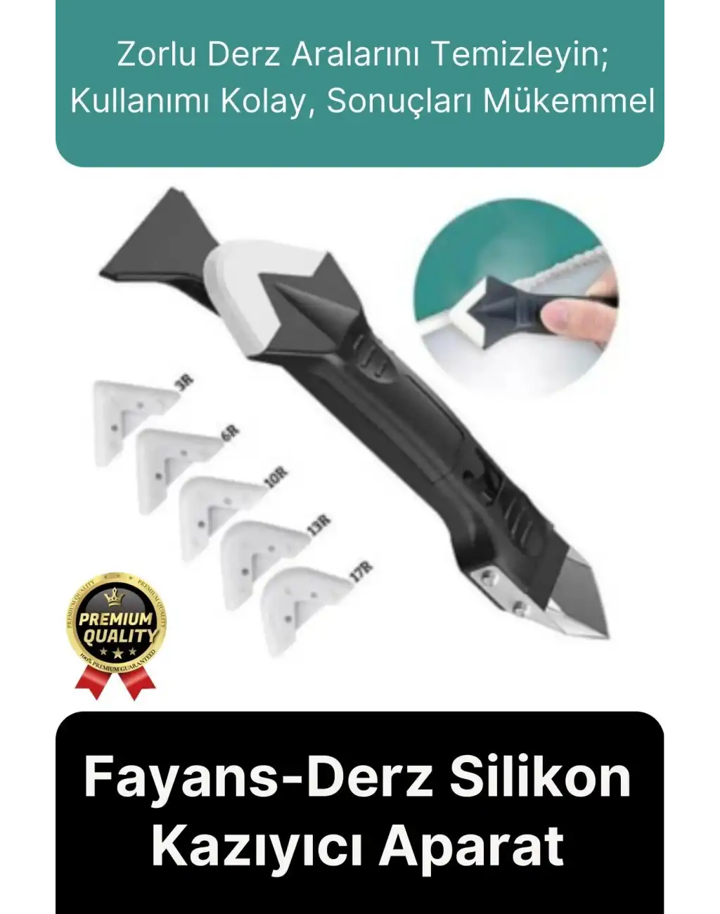 Çok Amaçlı Mutfak Banyo Fayans Derz Silikon Temizleme Kazıyıcı Sıyırıcı Ve Uygulayıcı Aparat 6 Parça