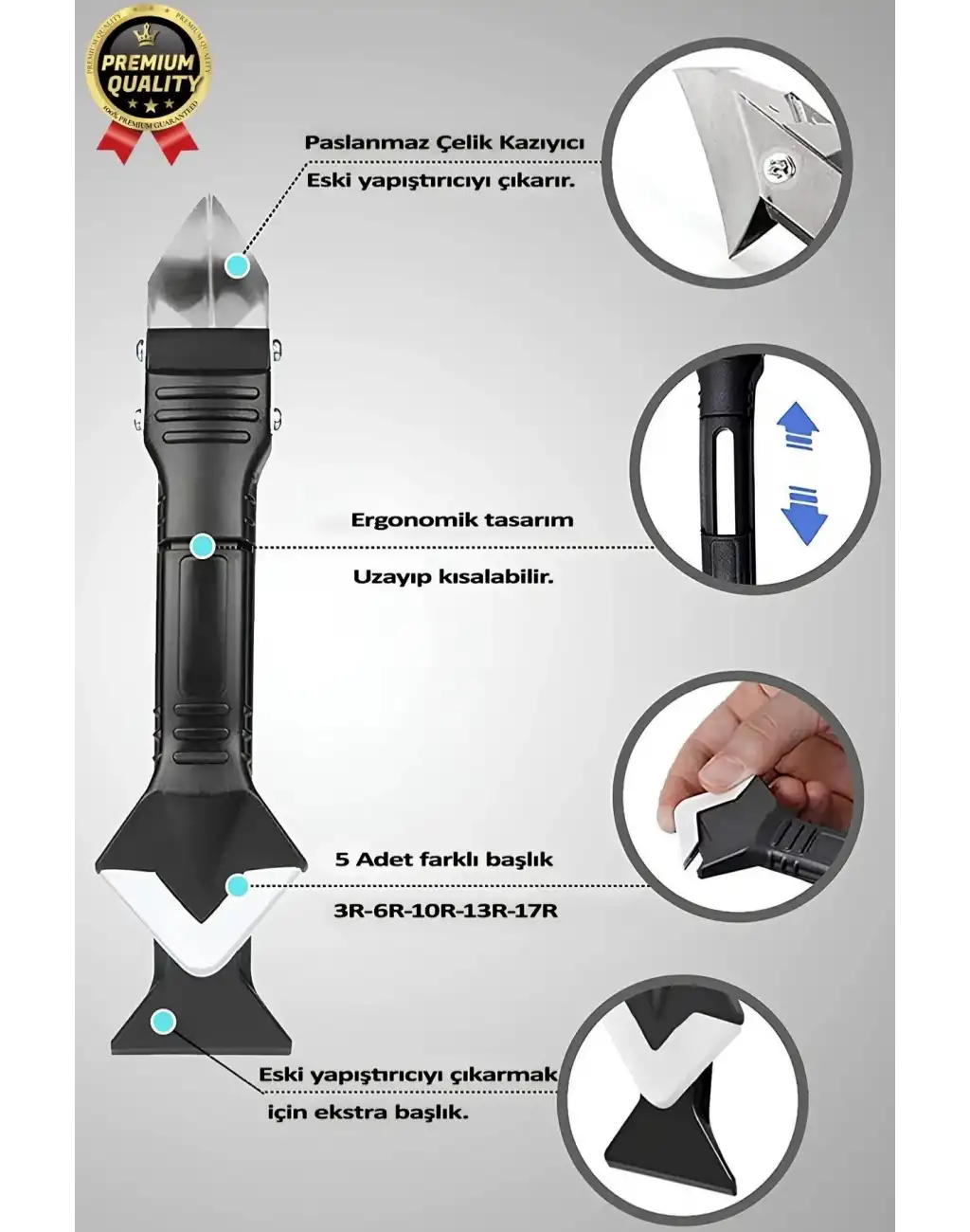 Çok Amaçlı Mutfak Banyo Fayans Derz Silikon Temizleme Kazıyıcı Sıyırıcı Ve Uygulayıcı Aparat 6 Parça