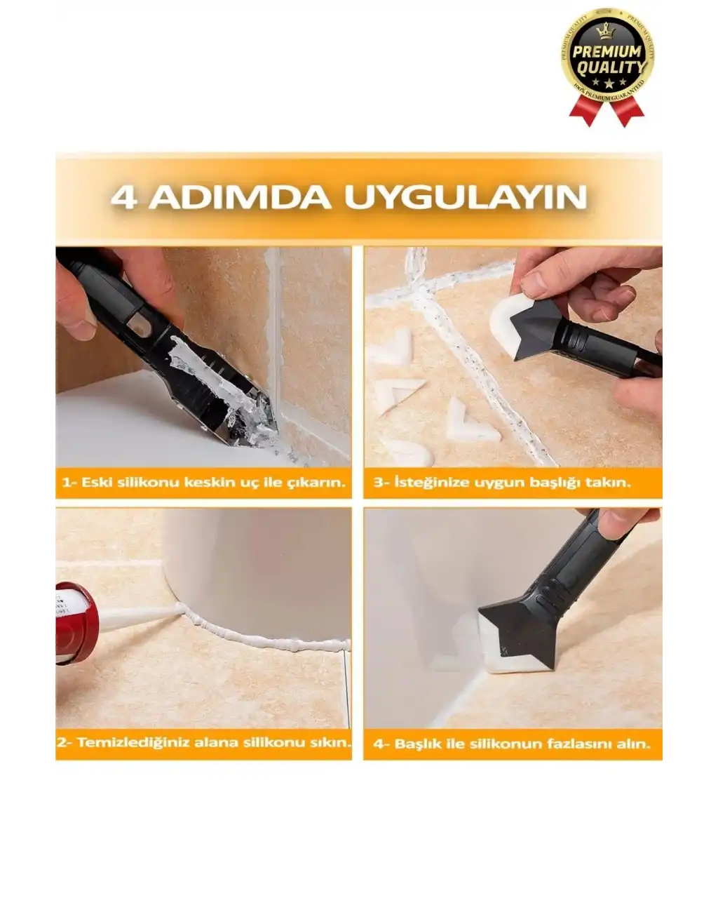 Çok Amaçlı Mutfak Banyo Fayans Derz Silikon Temizleme Kazıyıcı Sıyırıcı Ve Uygulayıcı Aparat 6 Parça