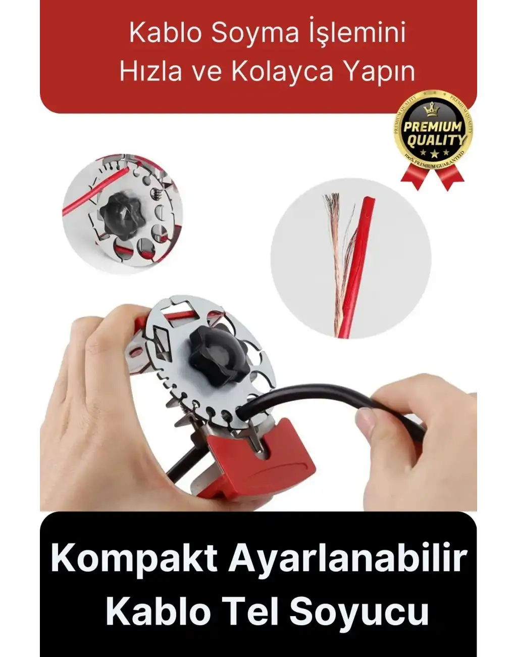 Çok Fonksiyonlu Seri Hızlı El Sıyırıcı Kompakt Ayarlanabilir Pratik Cep Formatında Kablo Tel Soyucu