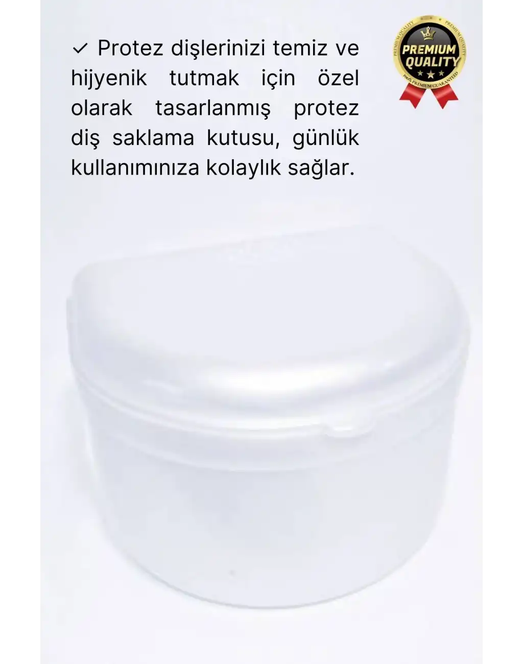 Premium Plastik Büyük Boy Hijyenik Gece Plak Protez Diş Taşıma Koruma Saklama Kutusu Kabı 1 Adet