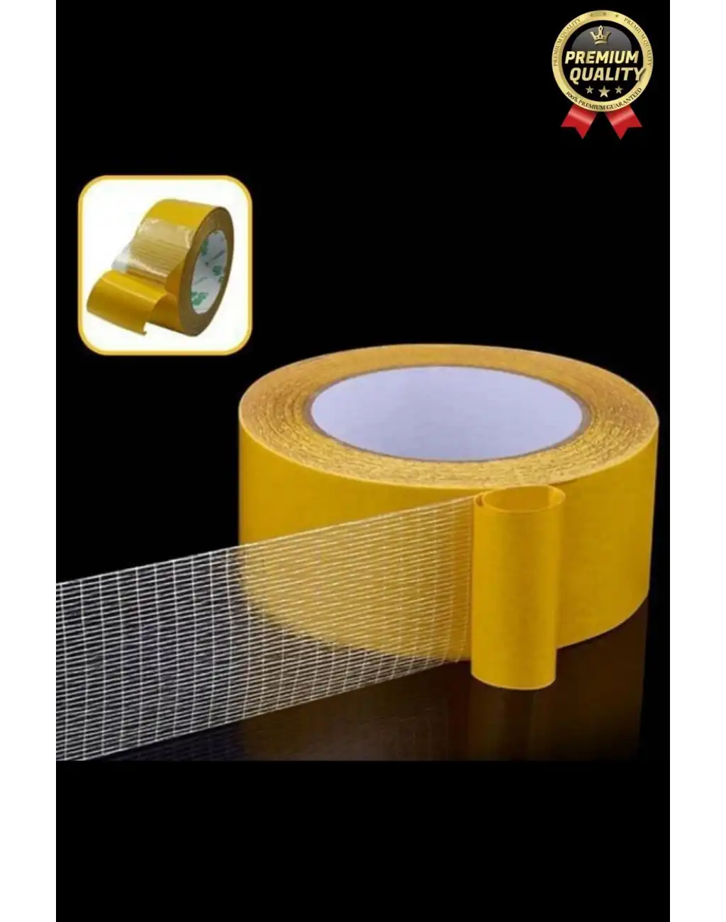 Kolay Kullanım Çok Güçlü Kopmaz Yüksek Mukavemetli İz Bırakmayan Ağ İp Takviyeli Koli Bandı - 3 Adet