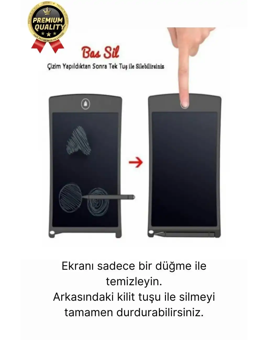 Kolay Kullanım Dayanıklı Lcd Ekranlı Kalemli Dijital Akıllı Çocuk Yazı Boyama Çizim Tableti 8,5 Inç