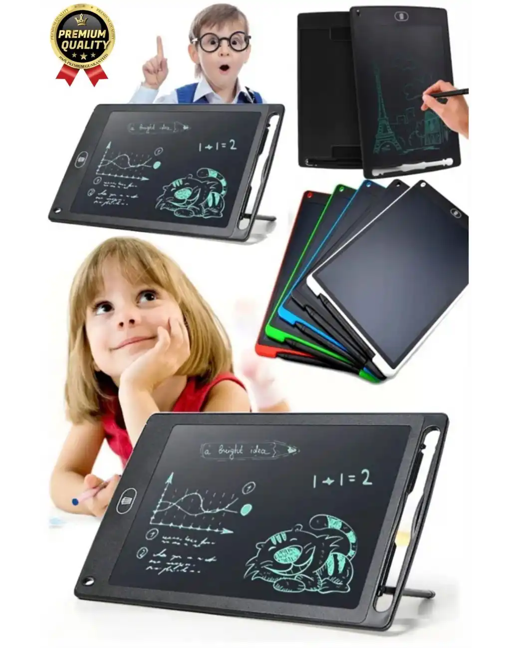 Kolay Kullanım Dayanıklı Lcd Ekranlı Kalemli Dijital Akıllı Çocuk Yazı Boyama Çizim Tableti 8,5 Inç