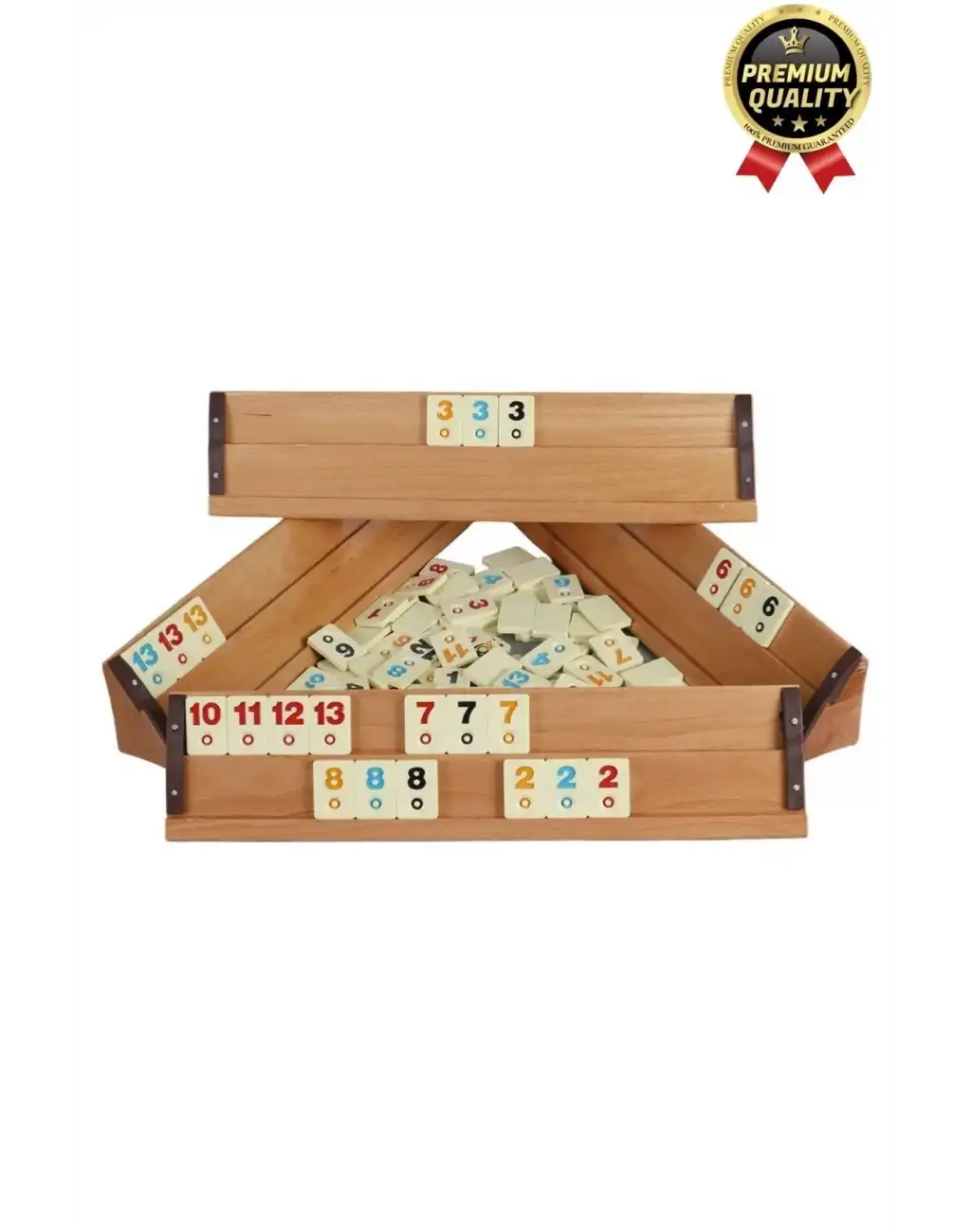 Premium Kaliteli Eğlence Hobi Çizilmeye Dayanıklı Silinebilir Büyük Boy Konken Ahşap Okey Takımı