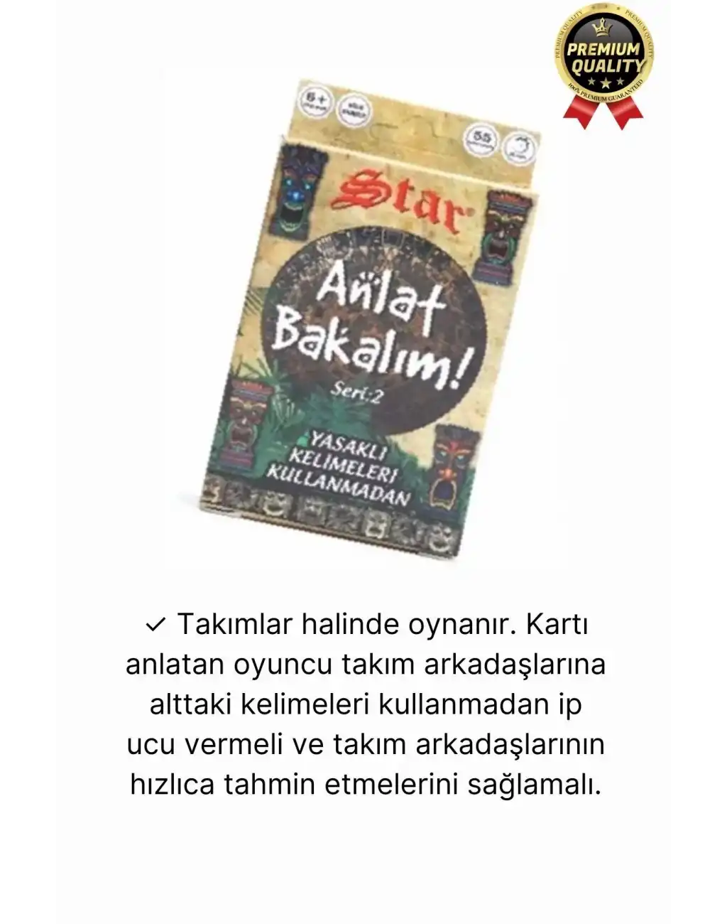 Premium Eğitici Öğretici Kız Erkek Çocuk Aile Anlat Bakalım Kelime Oyunu Mini Tabu Kartları 6+ Yaş