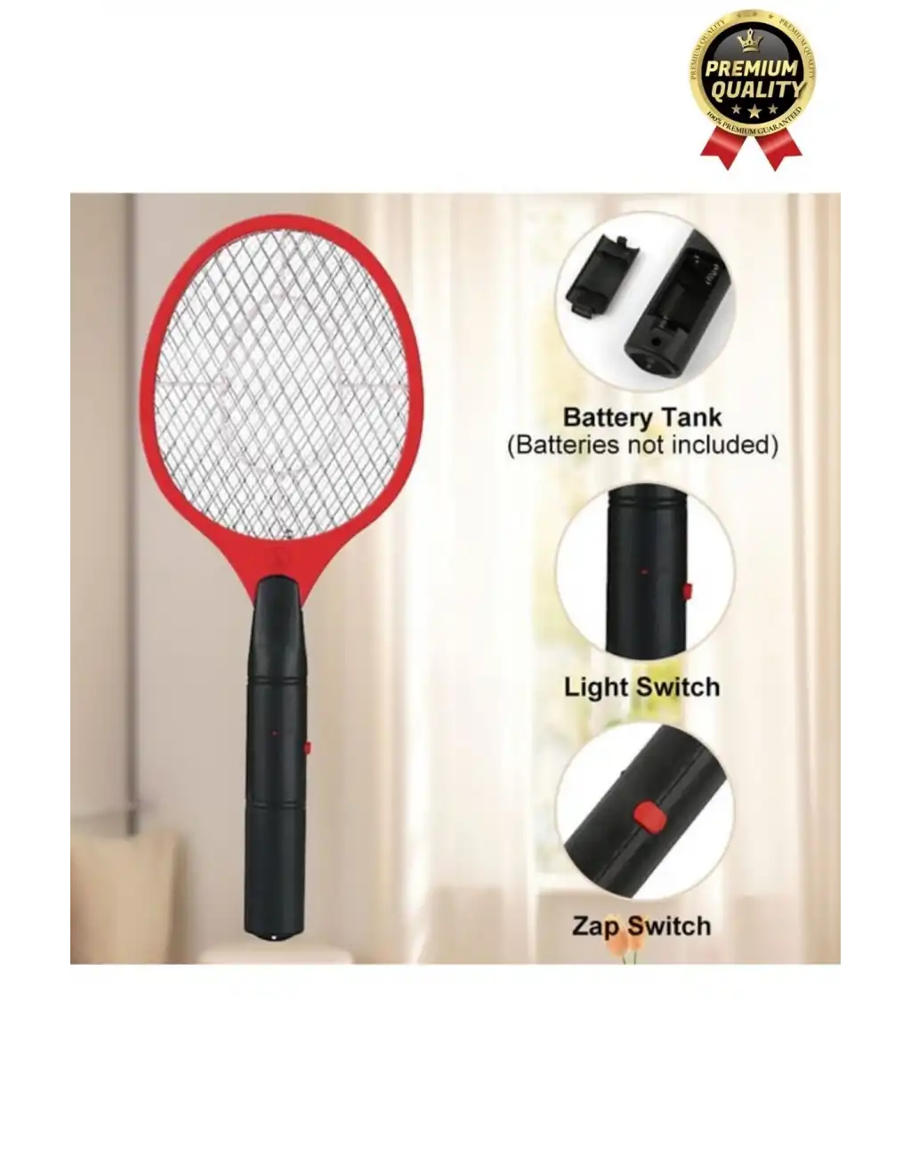 Premium Uv Işıklı Şarjlı Elektrikli Sinek Sivrisinek Böcek ve Haşere Kovucu Öldürücü Avlama Raketi