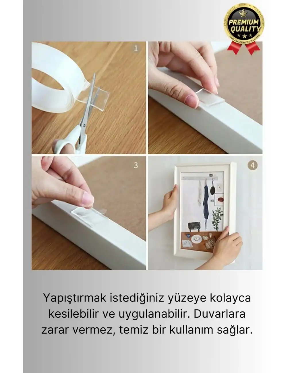 Çok Amaçlı İzolasyon Hava Su Sızdırmaz Çift Taraflı Silikon Şeffaf Nano Bant 18mm x 1.5m - 5 Adet