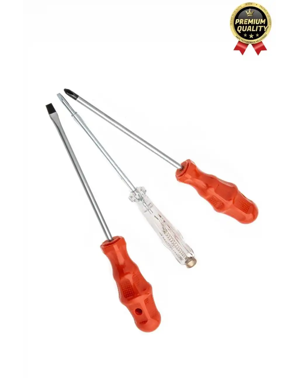 Premium Dayanıklı Ergonomik Vidalama Tamir Tadilat Yıldız Düz Kontrol Kalemi 3lü Tornavida Seti