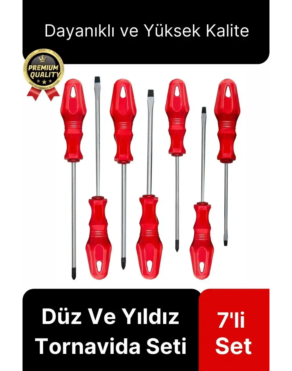 Üstün Kalite Dayanıklı Pratik Ergonomik Vidalama Tamir Tamirat Düz Ve Yıldız 7 Parça Tornavida Seti