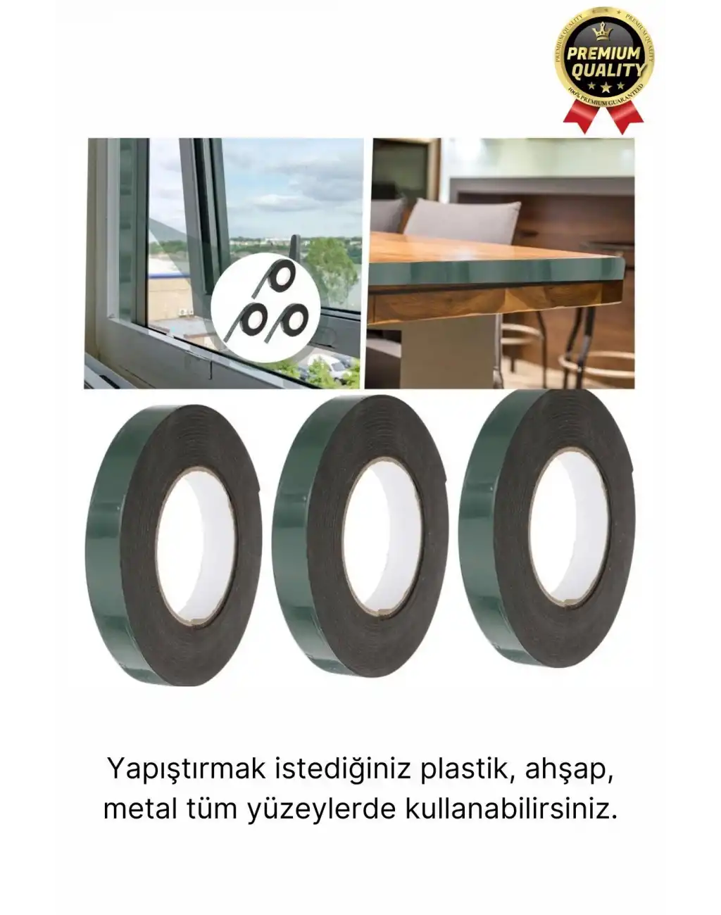 Premium Ultra Güçlü İz Bırakmaz Elastik Yapılı Çift Taraflı Akrilik Köpük Bant 36mm - 10m - 2 Adet