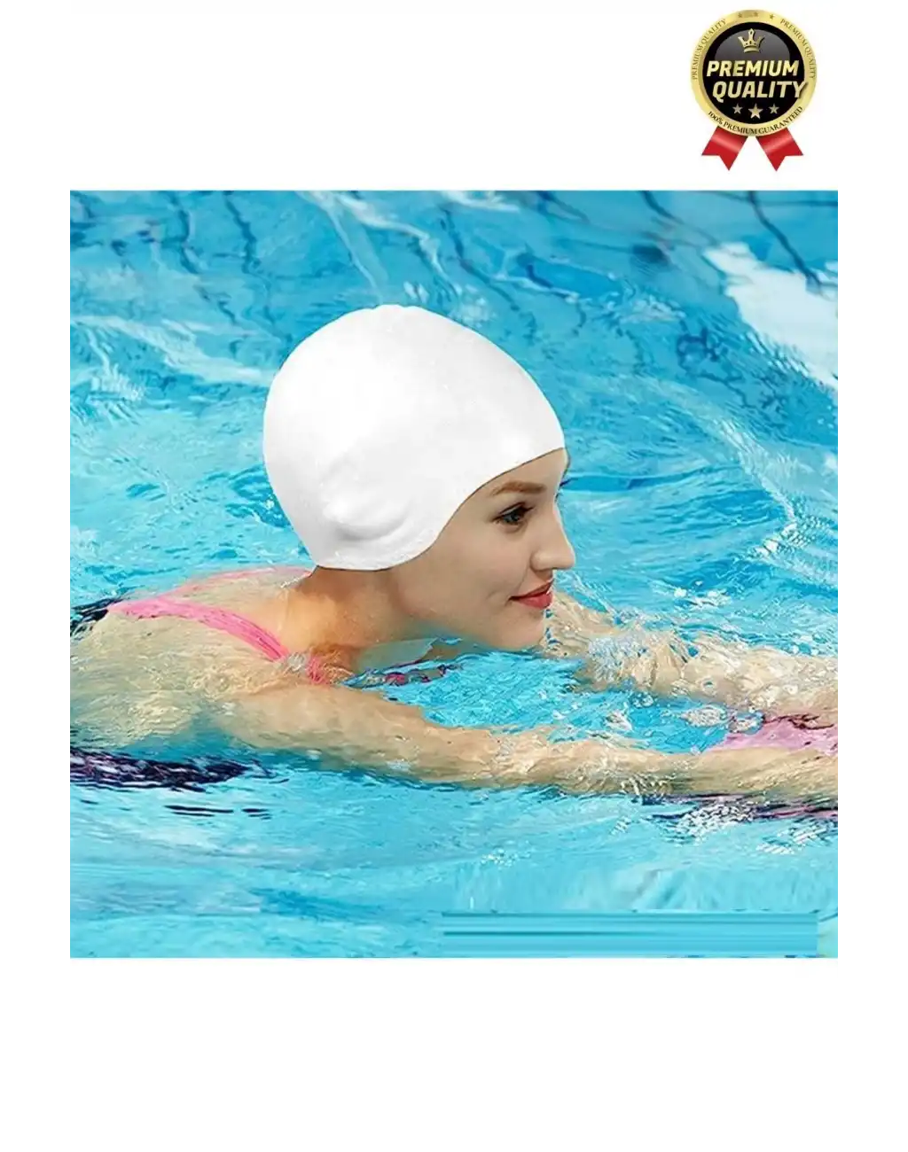 Premium Su Geçirmez Sızdırmaz Kaymaz Elastik Yüzme Şapkası Kaliteli Silikon Deniz Havuz Yüzme Bonesi