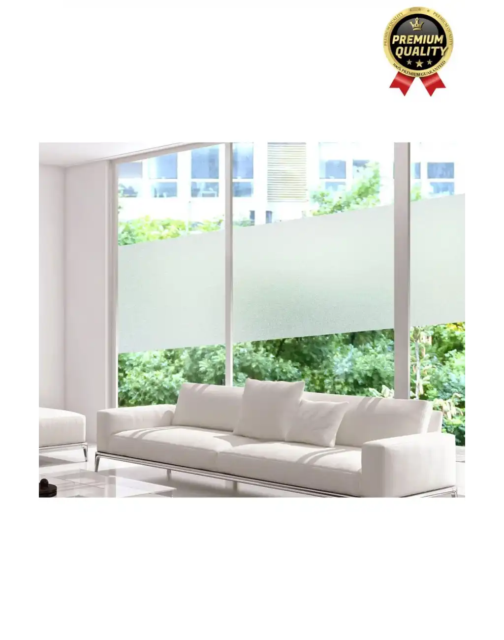 Premium UV Engelleyici İçeriyi Göstermeyen Yapışkan İz Bırakmaz Ofis Ev Buzlu Cam Filmi 2 mt x 60 cm