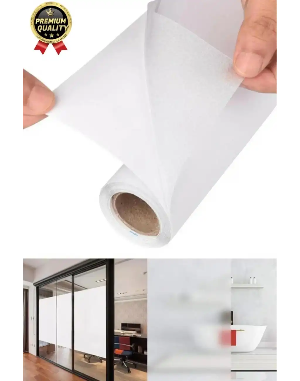 UV Engelleyici İçeriyi Göstermeyen Yapışkan İz Bırakmaz Ofis Ev Buzlu Cam Filmi 5 mt x 60 cm