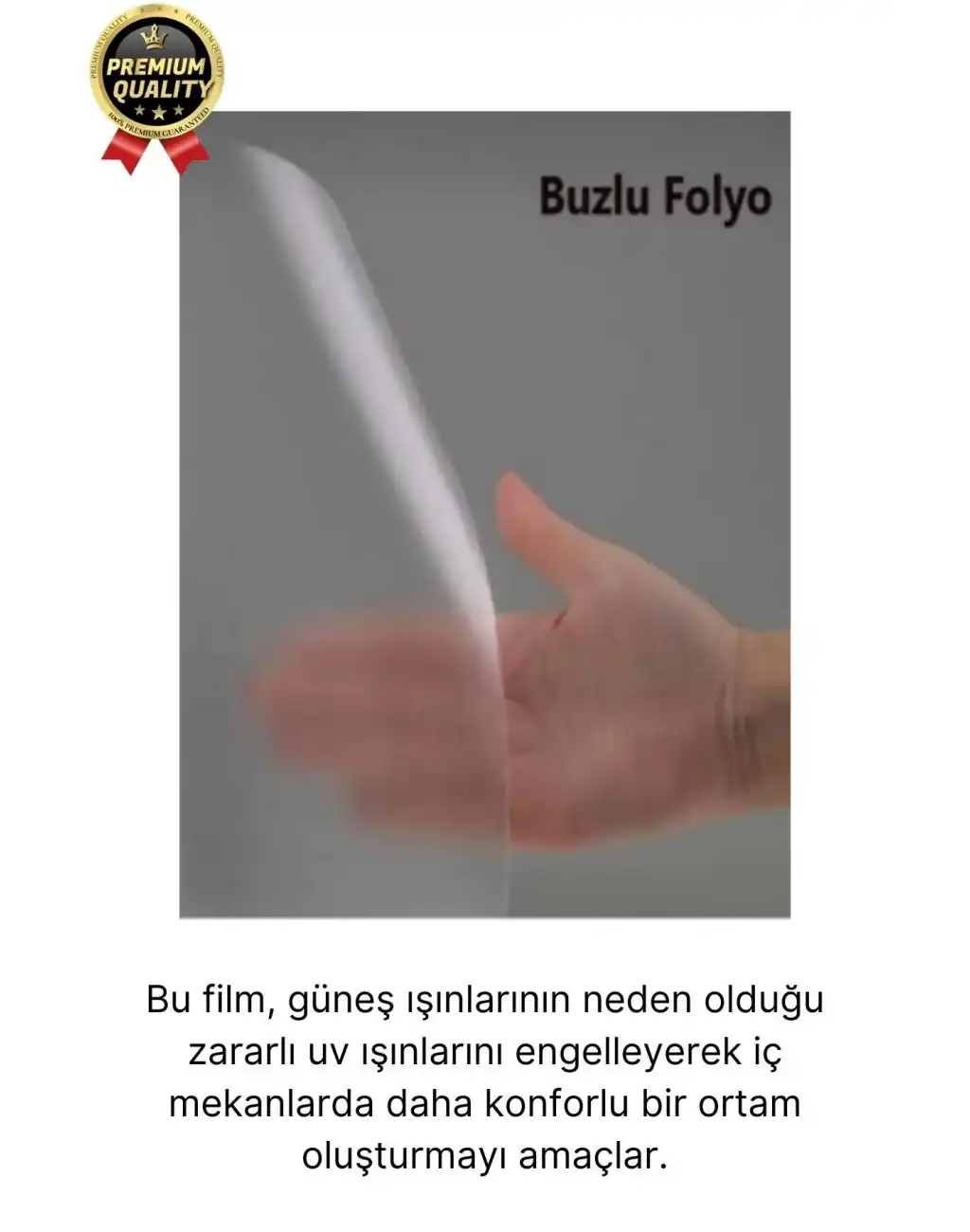 UV Engelleyici İçeriyi Göstermeyen Yapışkan İz Bırakmaz Ofis Ev Buzlu Cam Filmi 5 mt x 60 cm