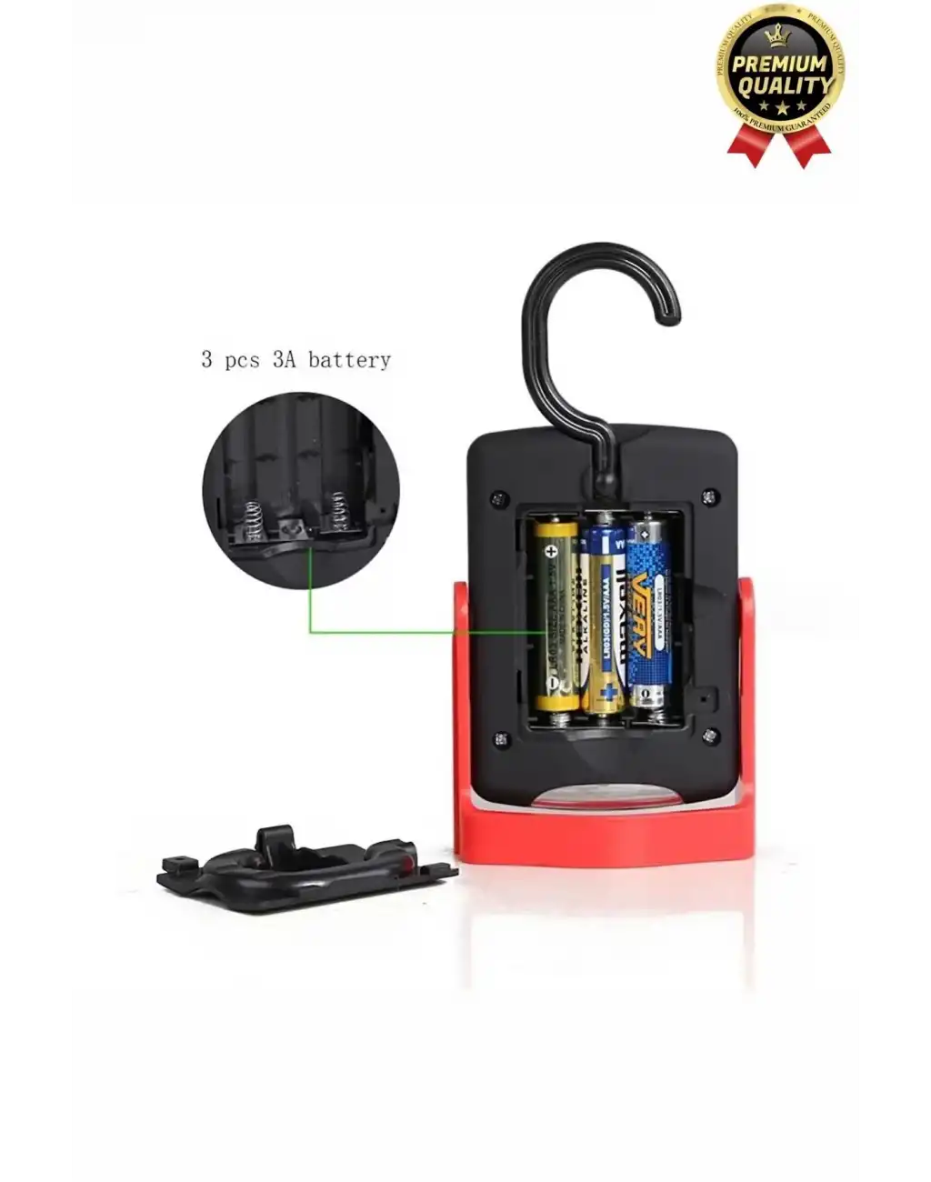 Premium Kancalı Asılabilir Mıknatıslı Pilli Beyaz Işık 50 Metre Mesafeli 20+3 SMD Parlak Led Lamba