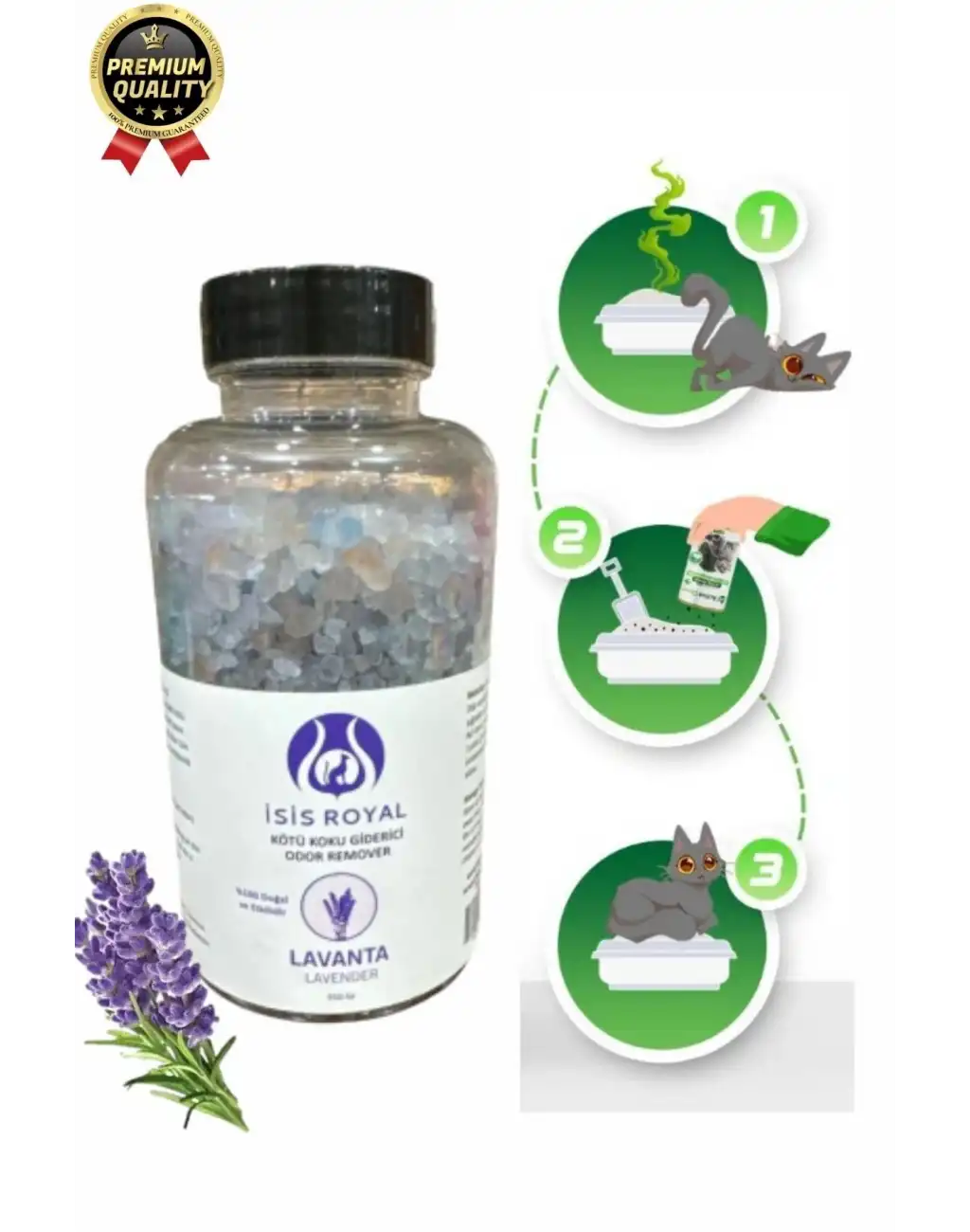 Çok Amaçlı Lavanta Kokulu Deodorant Evcil Hayvan Kedi Kumu Koku Giderici Magnezyum Epsom Tuzu 350 Gr