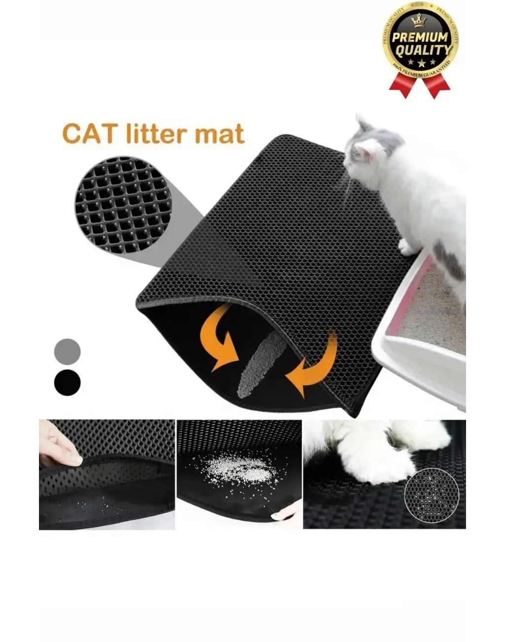 Özel Üretim Çift Katmanlı Yıkanabilir Kumu Pisliği Hapseden Büyük Elekli Kedi Tuvalet Önü Paspası