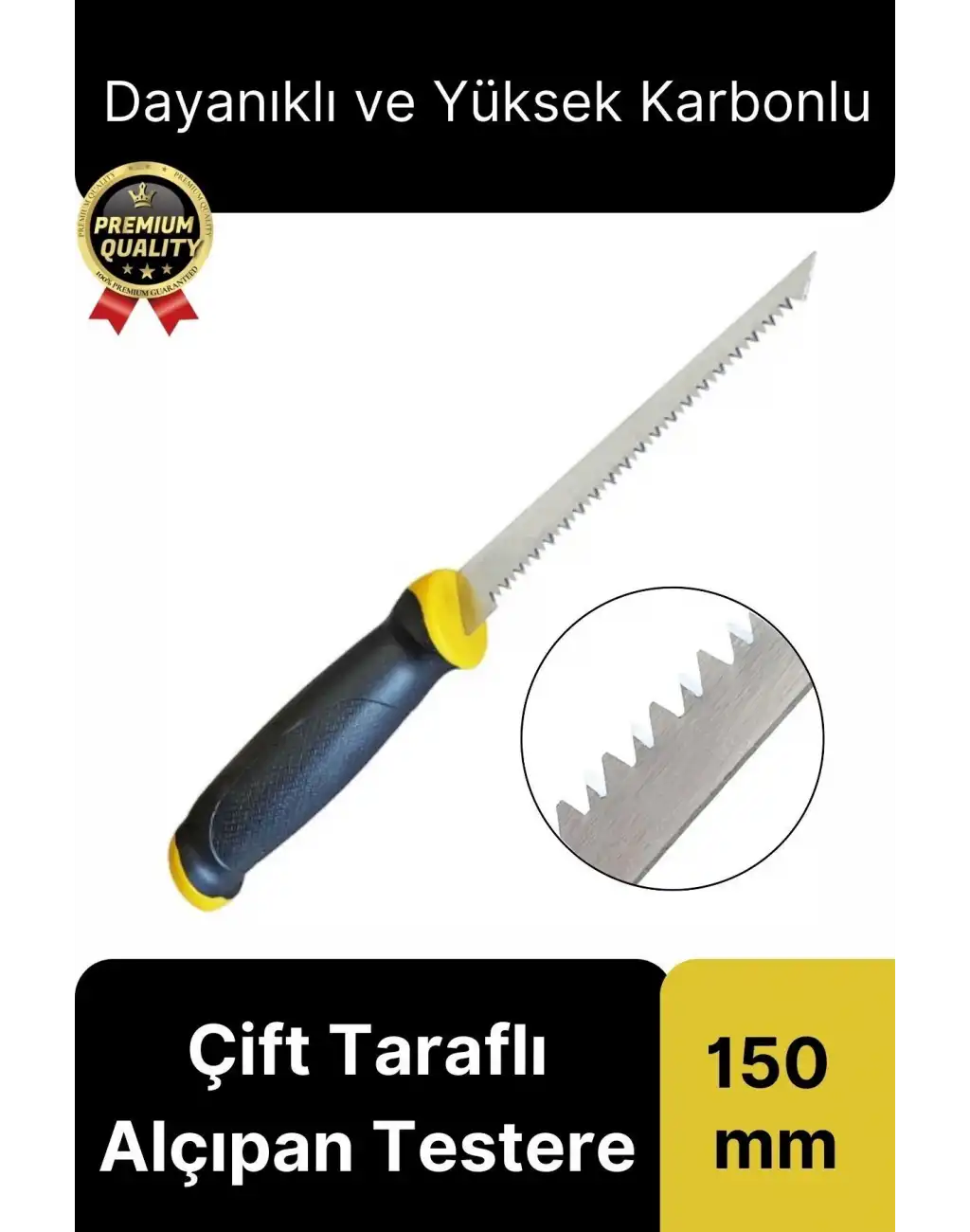 Üstün Kalite Dayanıklı Çelik Sivri Uçlu Çift Taraflı Ahşap Sunta Kesme Oygu Alçıpan Testere 150 mm