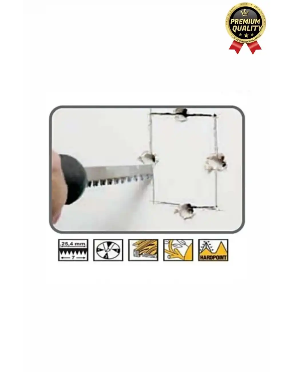 Üstün Kalite Dayanıklı Çelik Sivri Uçlu Çift Taraflı Ahşap Sunta Kesme Oygu Alçıpan Testere 150 mm