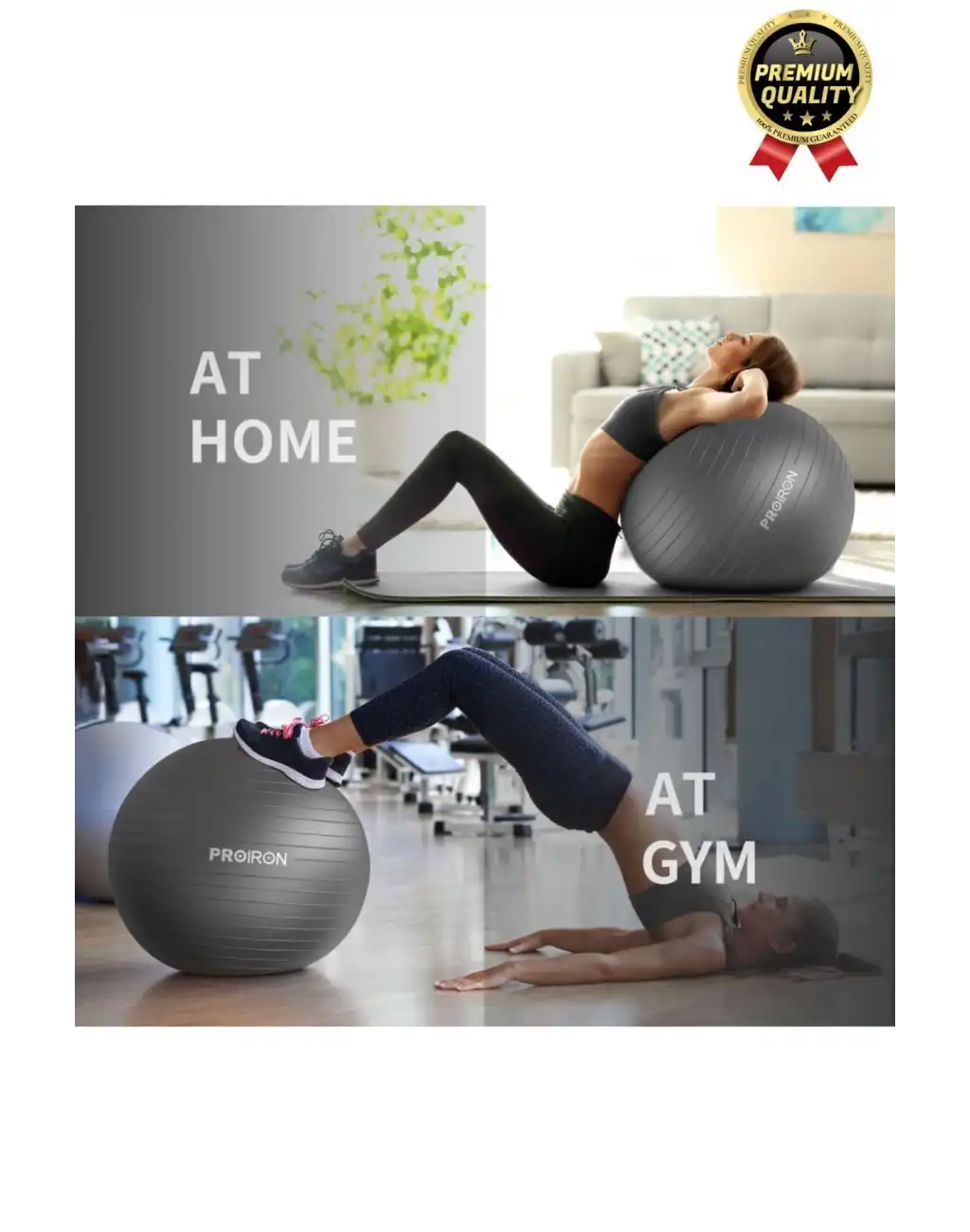 Premium Mini Gymball 20cm Jimnastik Denge Fitness Spor Şişirme Pompası Hediyeli Siyah Pilates Topu